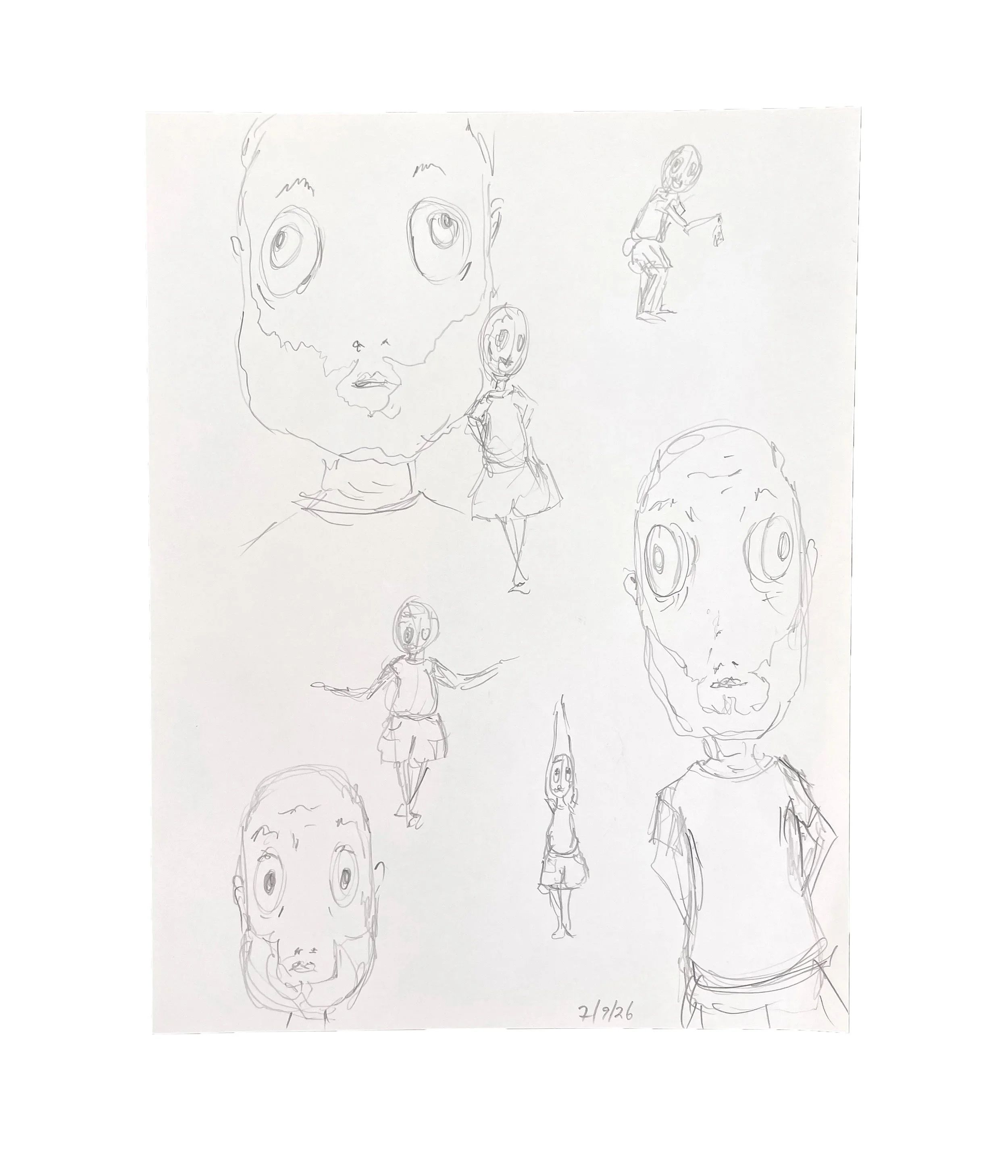 Poses, 11 x 8.5, graphite pencil on paper, 2026