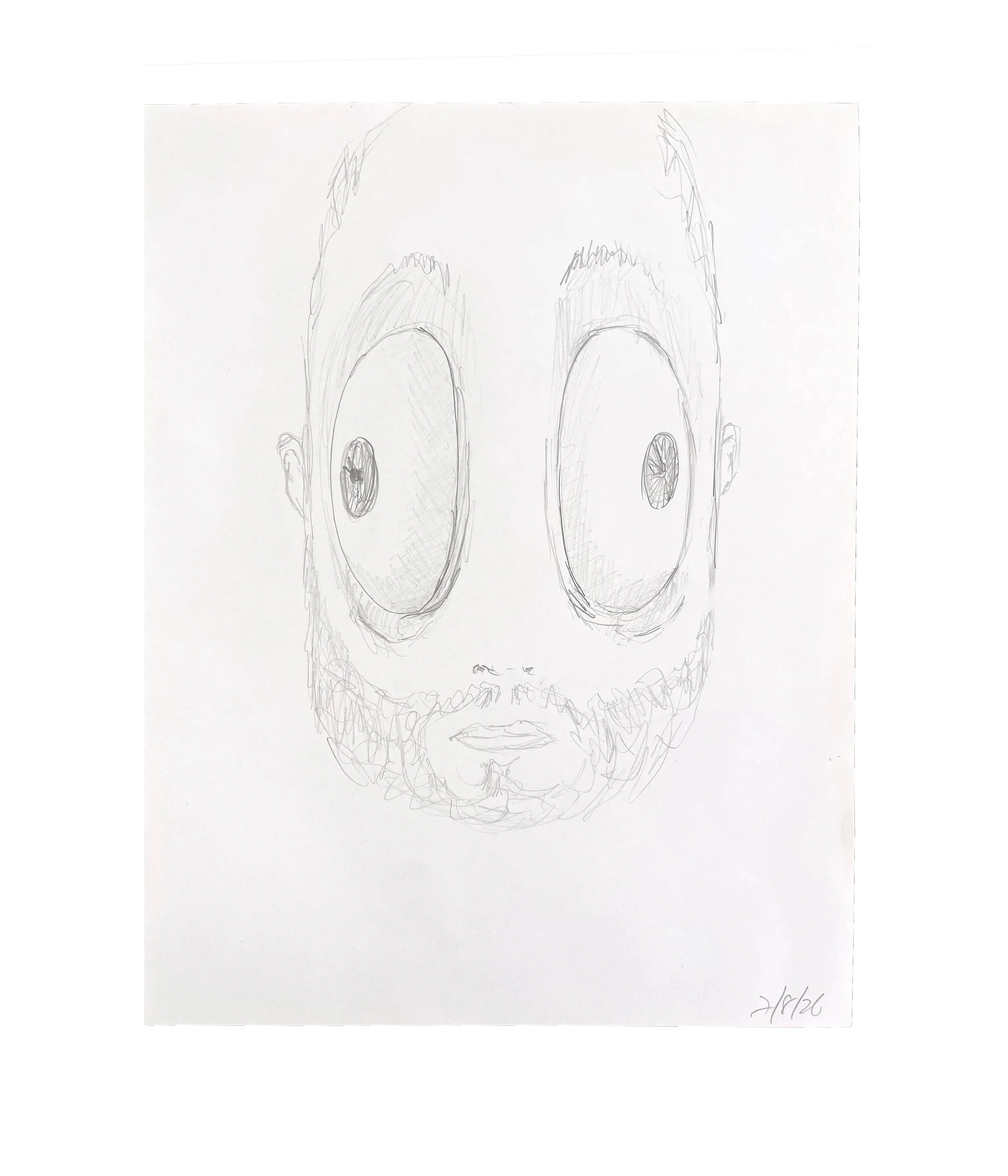 Jarhead Face, 11 x 8.5, graphite pencil on paper, 2026 
