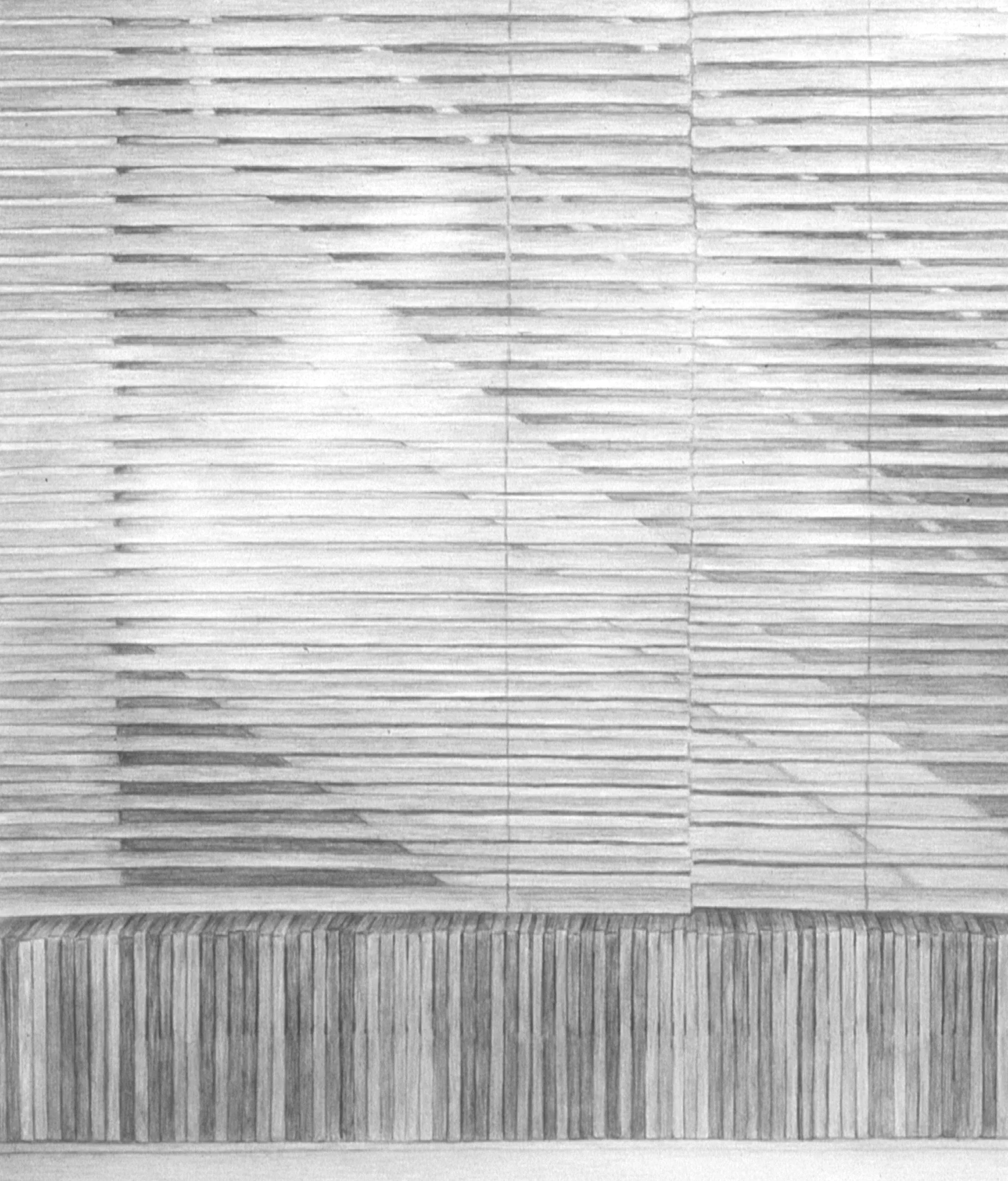 Untitled “window & cds,” 2003
Graphite on paper
29” x 23” (detail)
Collection unknown
Exhibited at Feature
Recently for resale on Artnet.com