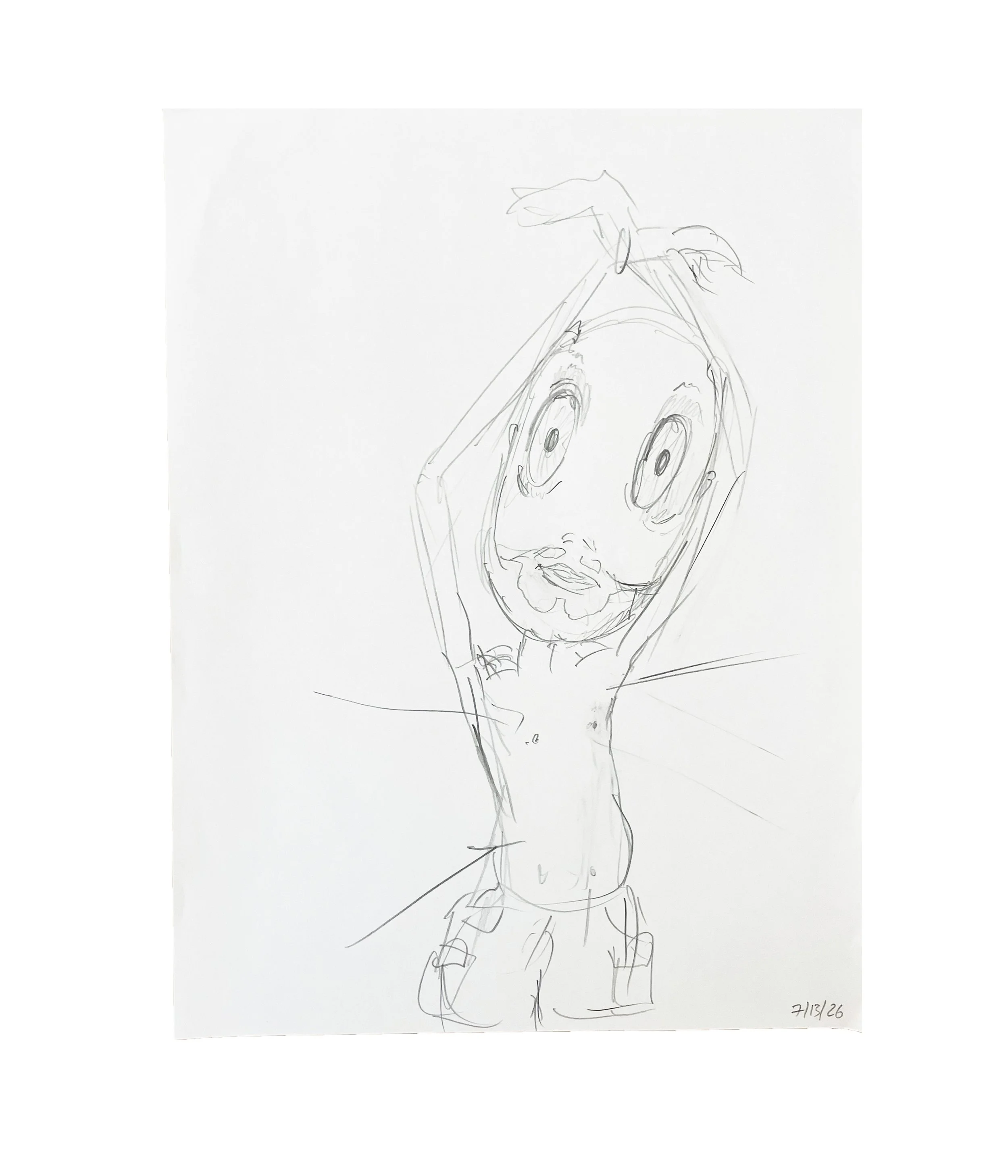 Saint Sebastian explore after Guido Reni, 12 x 9, graphite pencil on paper, 2026