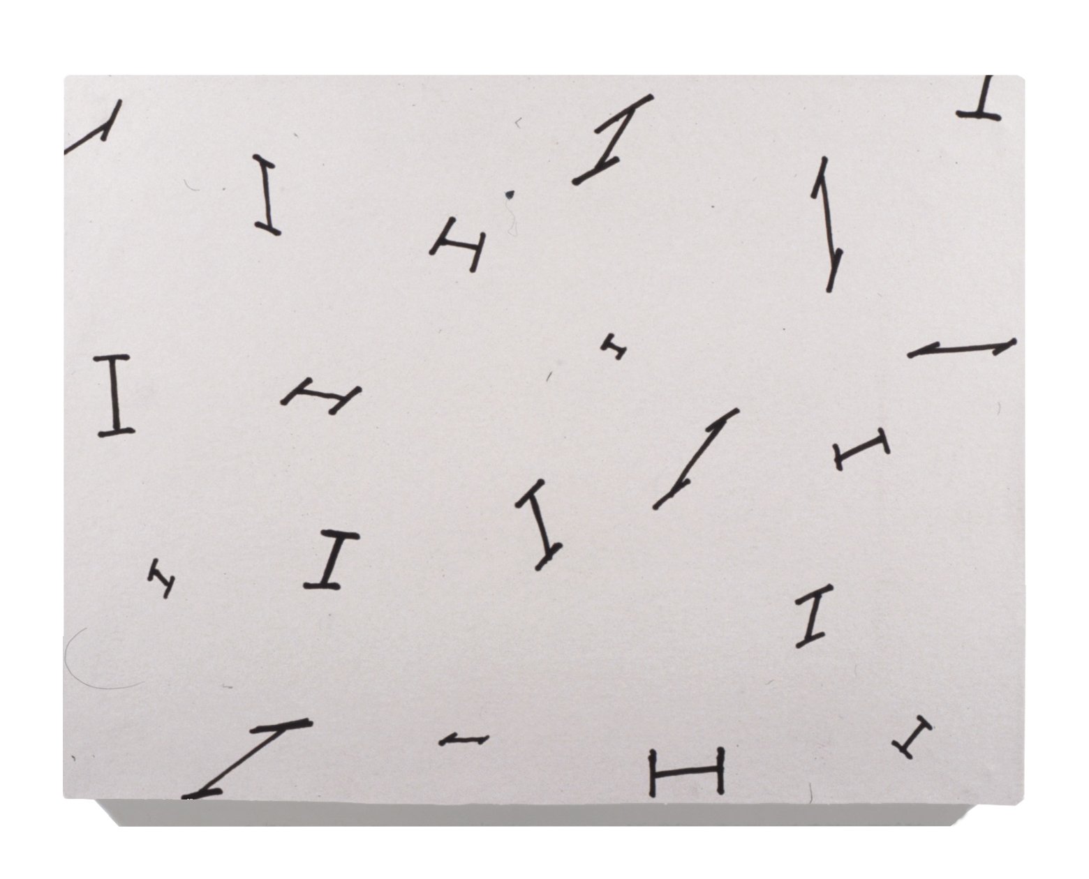 Drawings on Domino Motif, Detail, 8.5h x 11w x 1d, 1991, UC Davis