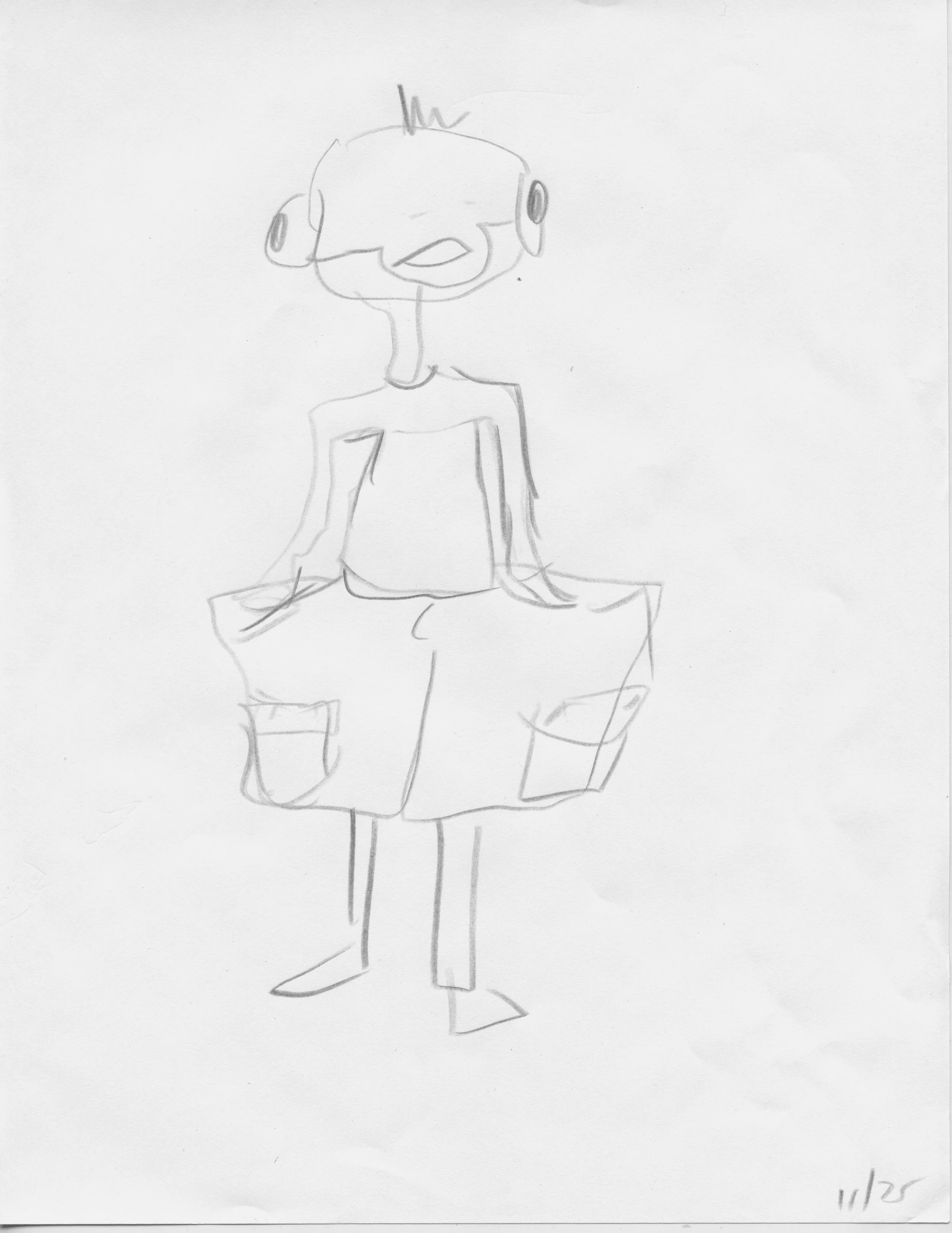MantuaCargo frog, 2025, 11 x 8, graphite on paper