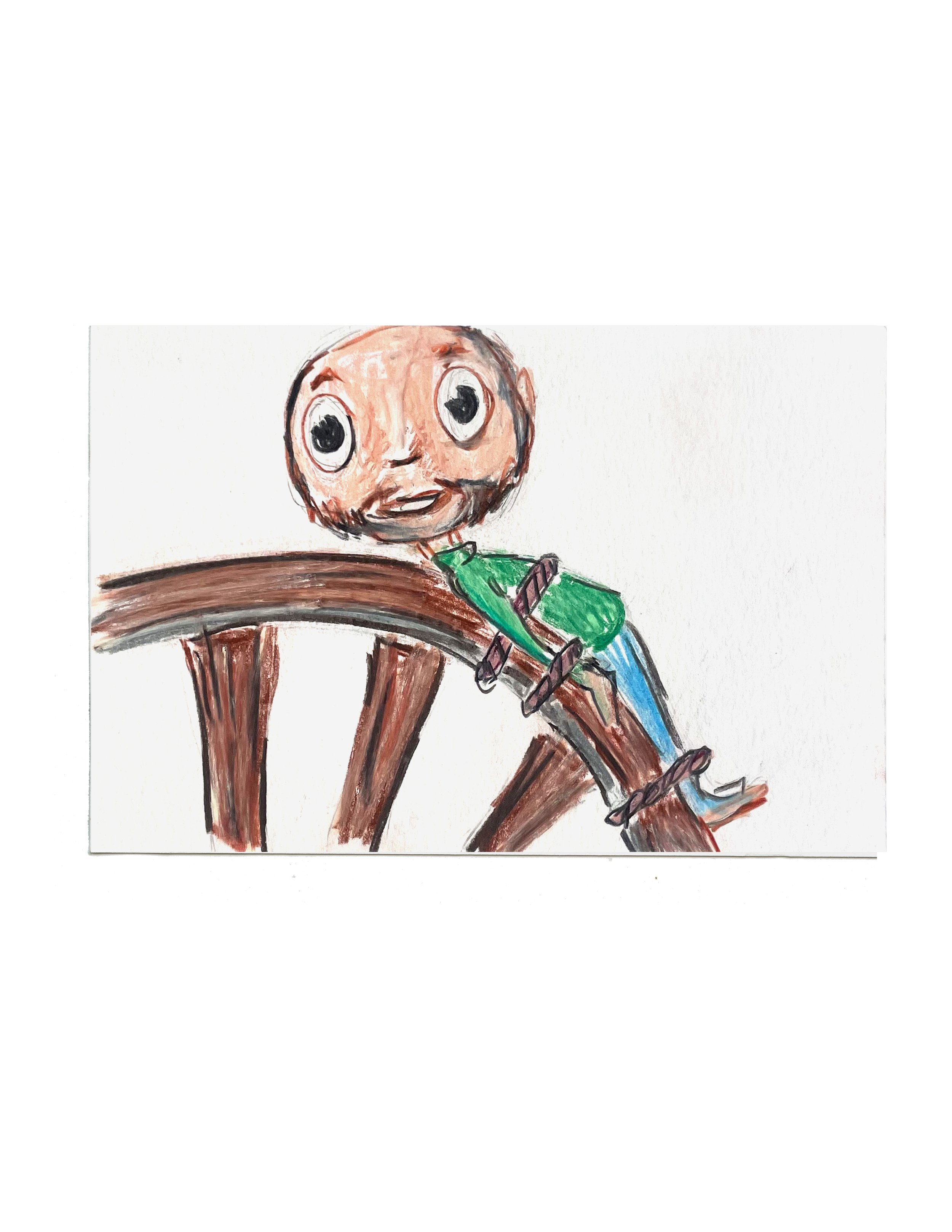 On the Breaking Wheel, 2025, 4x6, Color Pencil on paper