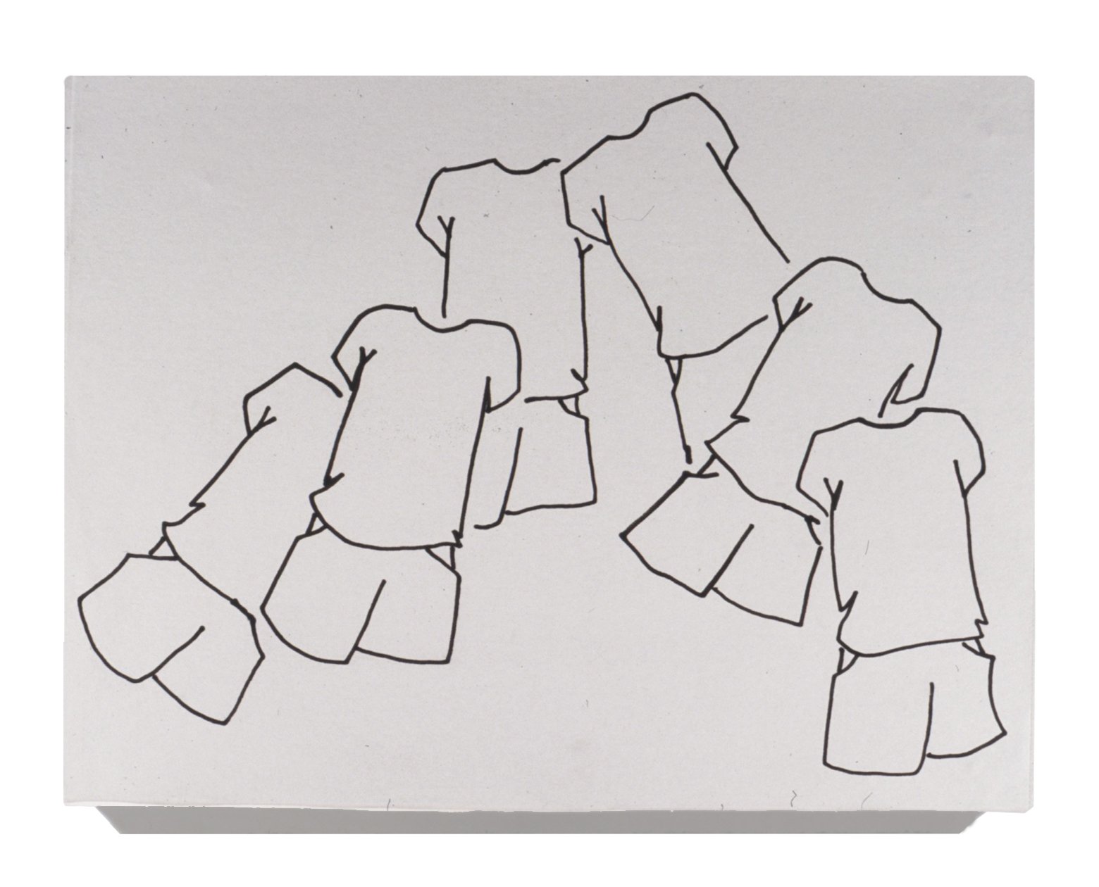 Drawings on Domino Motif, Detail, 8.5h x 11w x 1d, 1991, UC Davis