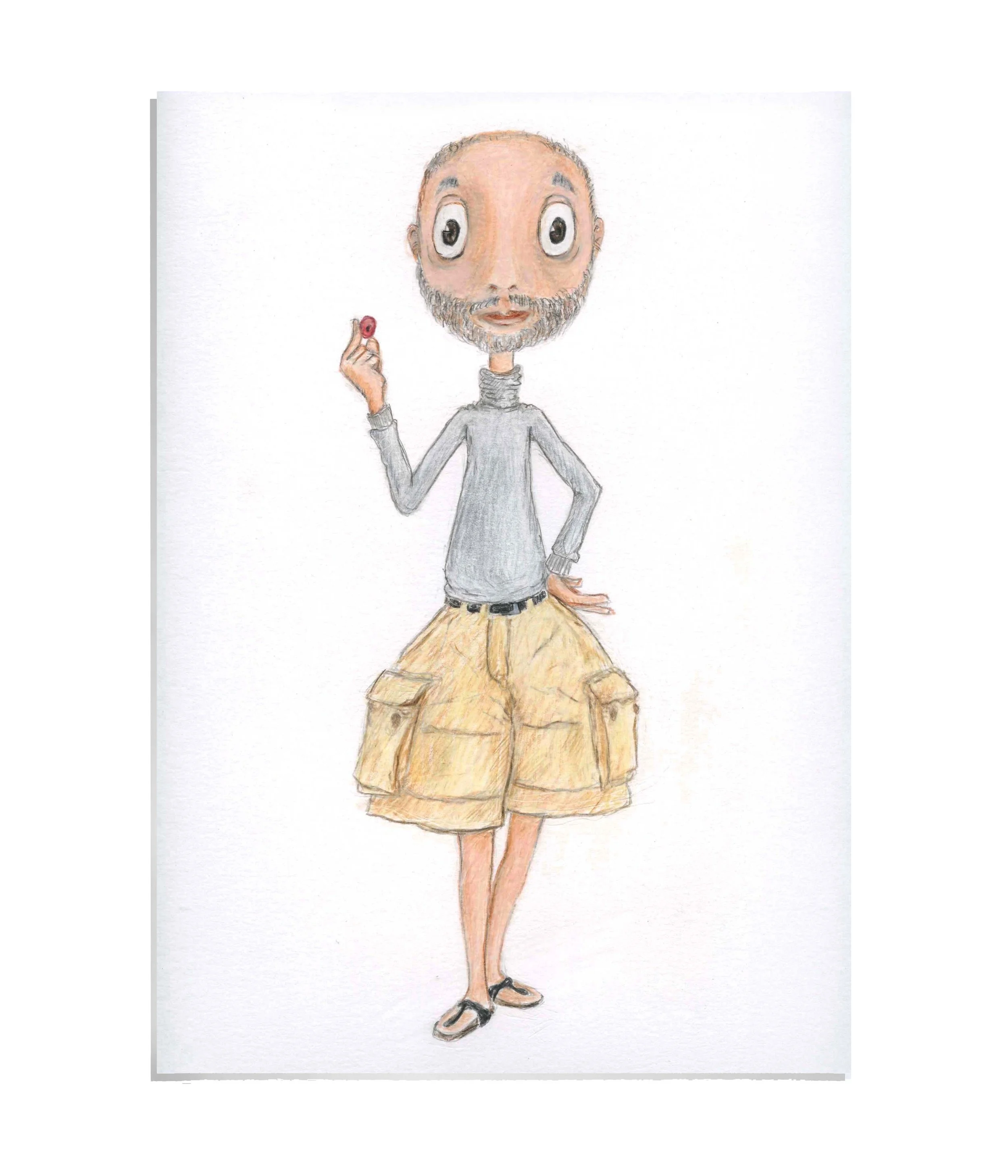 Small Red Berry, 14 x 11, 2025, color pencil and graphite on paper
