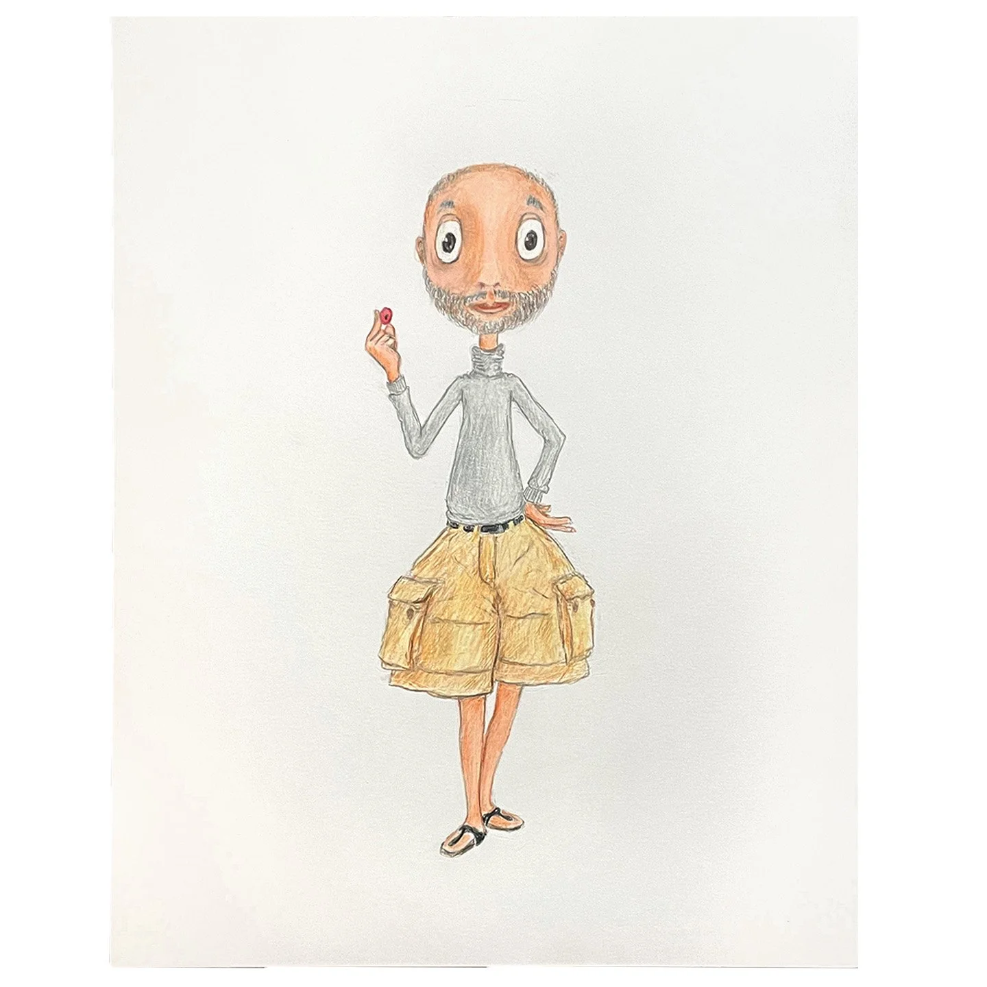 Red Berry Boy, 14 x 11, color pencil and graphite on paper, 2025