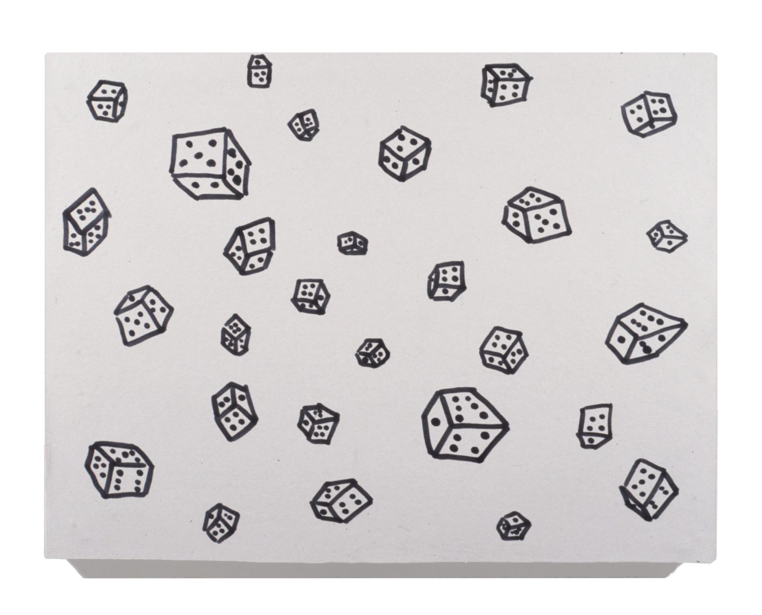 Drawings on Domino Motif, Detail, 8.5h x 11w x 1d, 1991, UC Davis