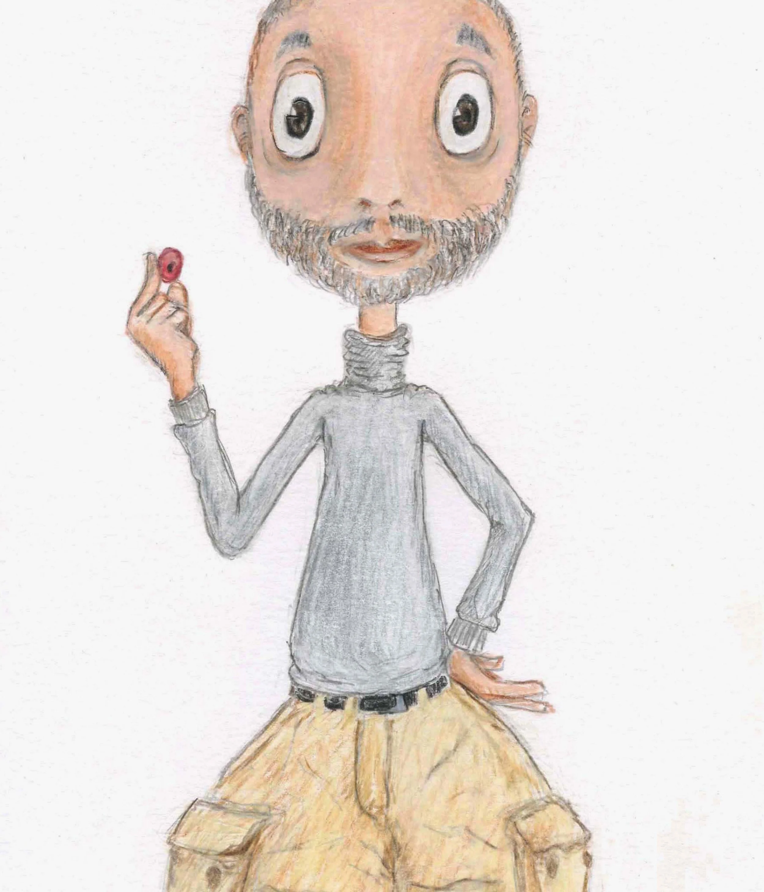 Small Red Berry, 14 x 11, 2025, color pencil and graphite on paper (detail)