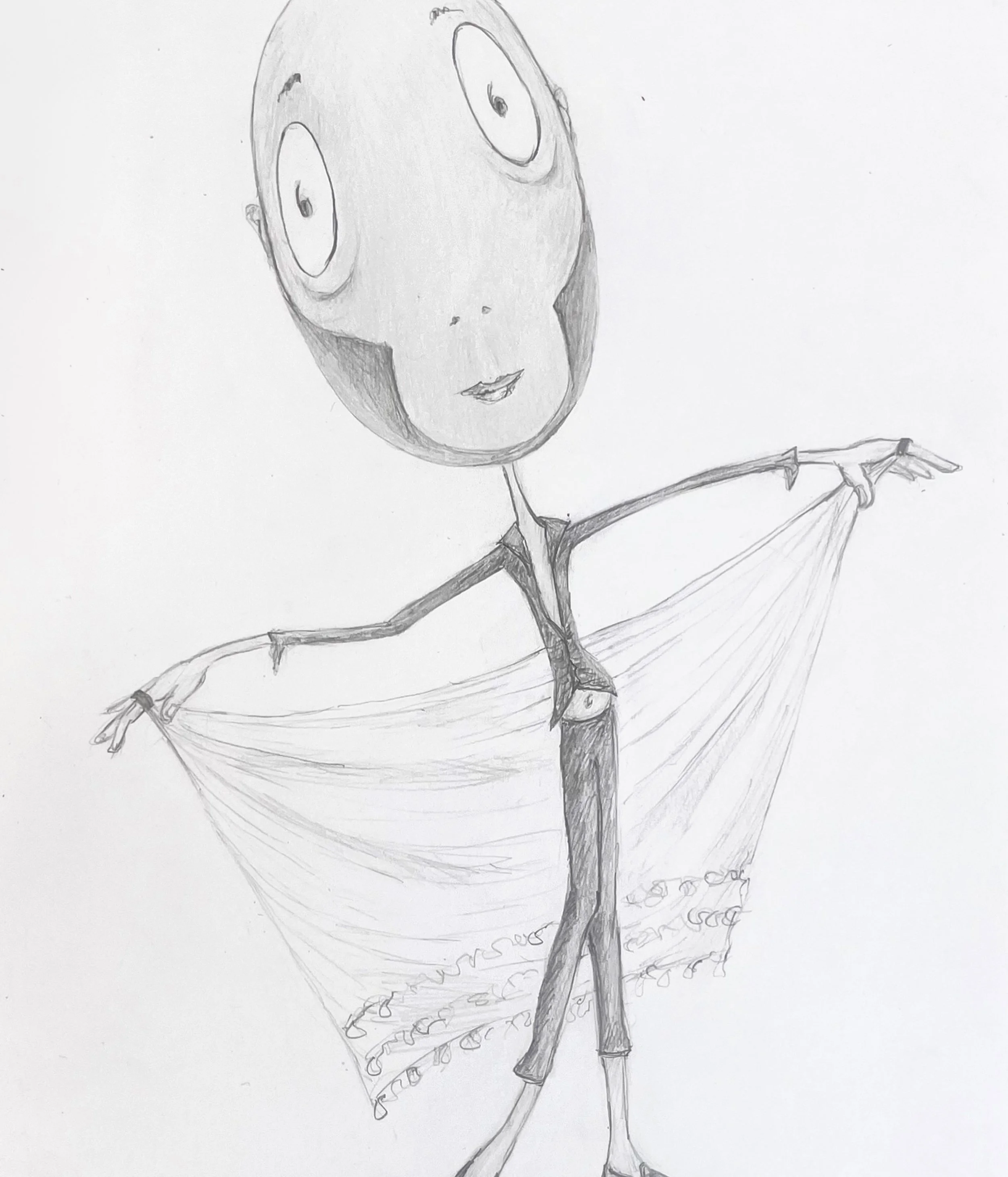 Pretty Gentleman A. Tate, 12 x 9, graphite pencil on paper, 2026 (detail)