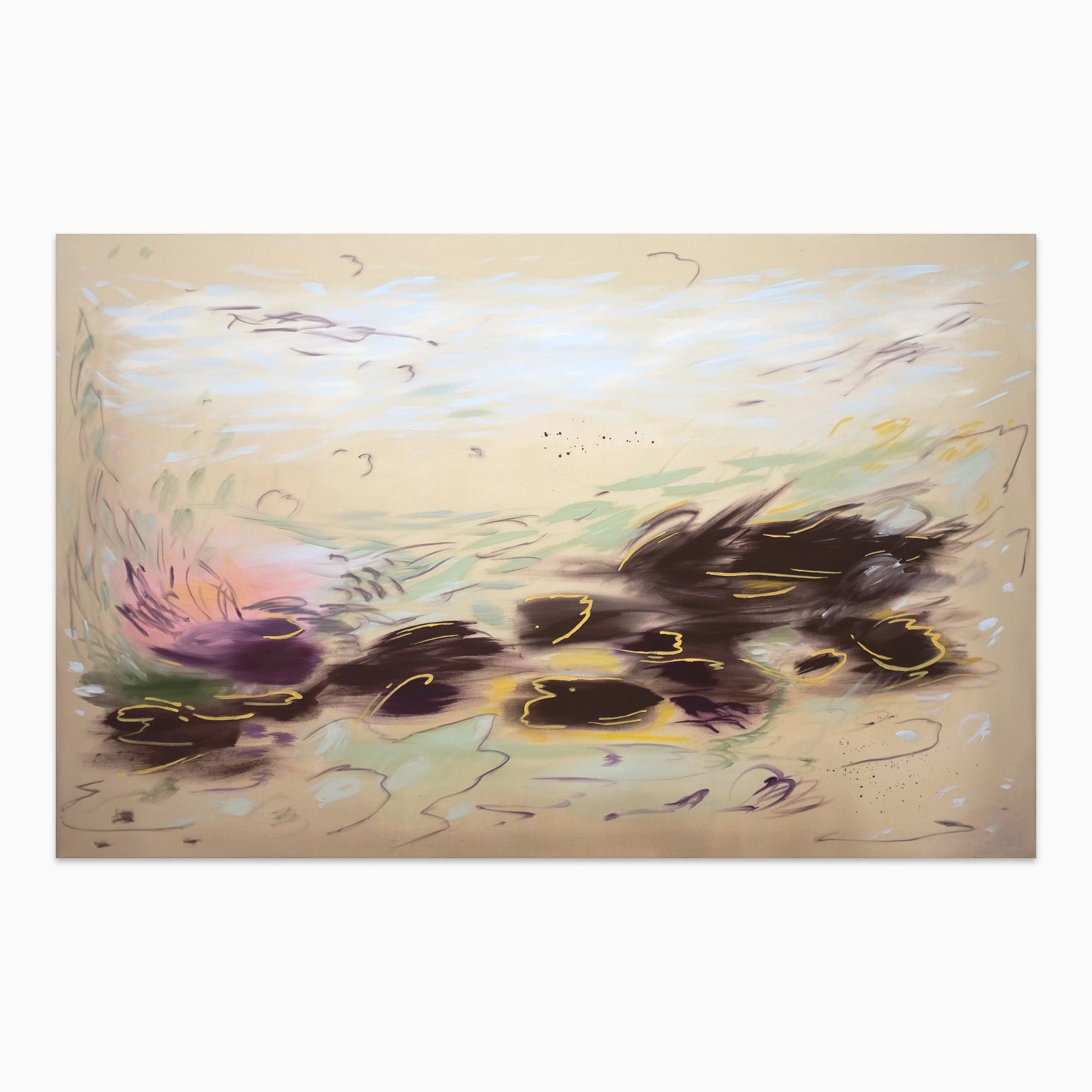 Pomacanthus maculosus - Acrylic, Flashe and ink on muslin,  46h x 72w in