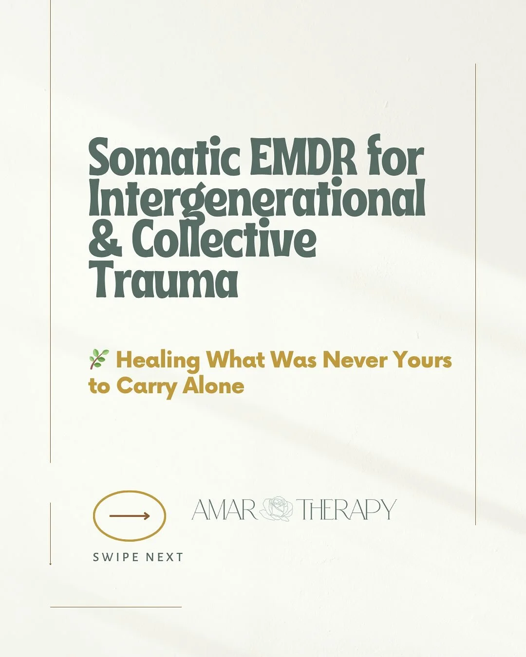 You don&rsquo;t need to carry what your ancestors couldn&rsquo;t heal. 
 Somatic EMDR can help you process trauma at the nervous system level&mdash;while staying connected to your culture, story, and spirit.
 🌀Healing is possible, even when trauma i