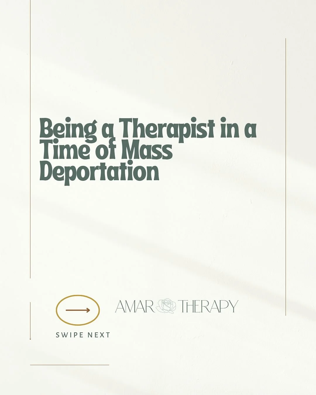 This week has been heavy during sessions. I wanted to honor and bring awareness to the current events of mass deportations. Having a client decide to self-deport due to the daily fear and uncertainty being experienced has been heartbreaking. 

Being 
