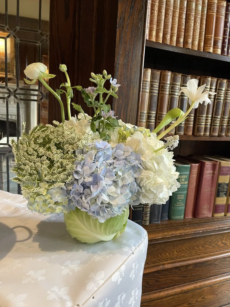 Peter Rabbit Baby Shower Flowers Cabbage Floral Arrangement.jpeg