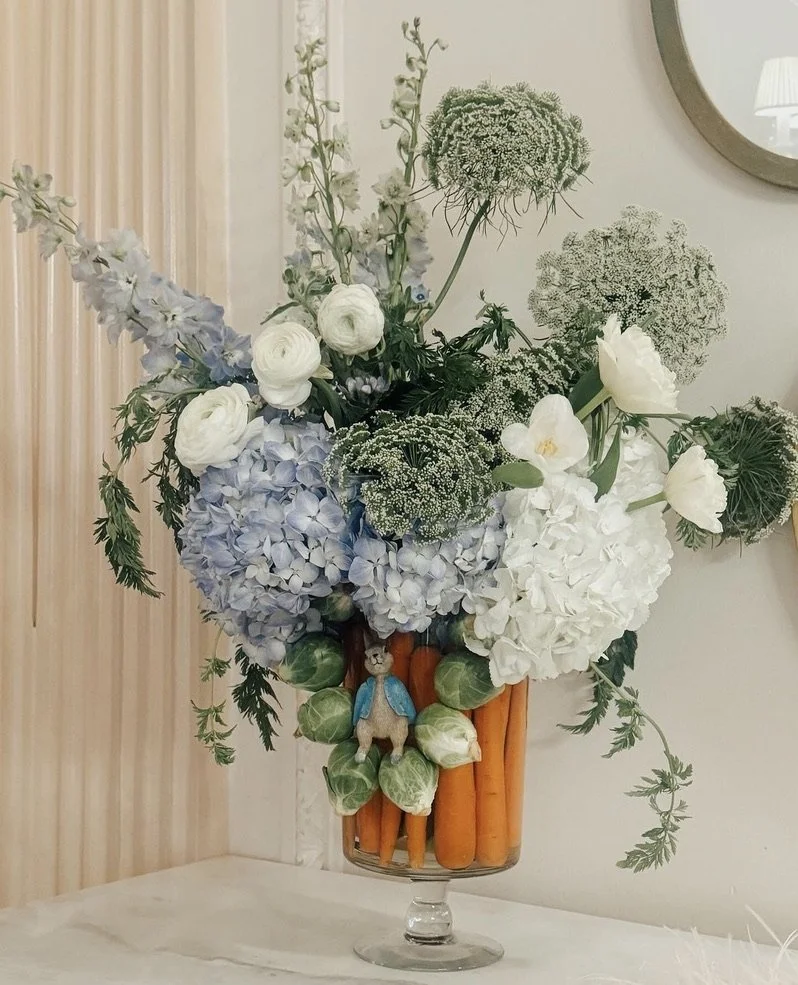 Peter Rabbit Baby Shower Flower Arrangement Spring Flower Arrangement.jpeg