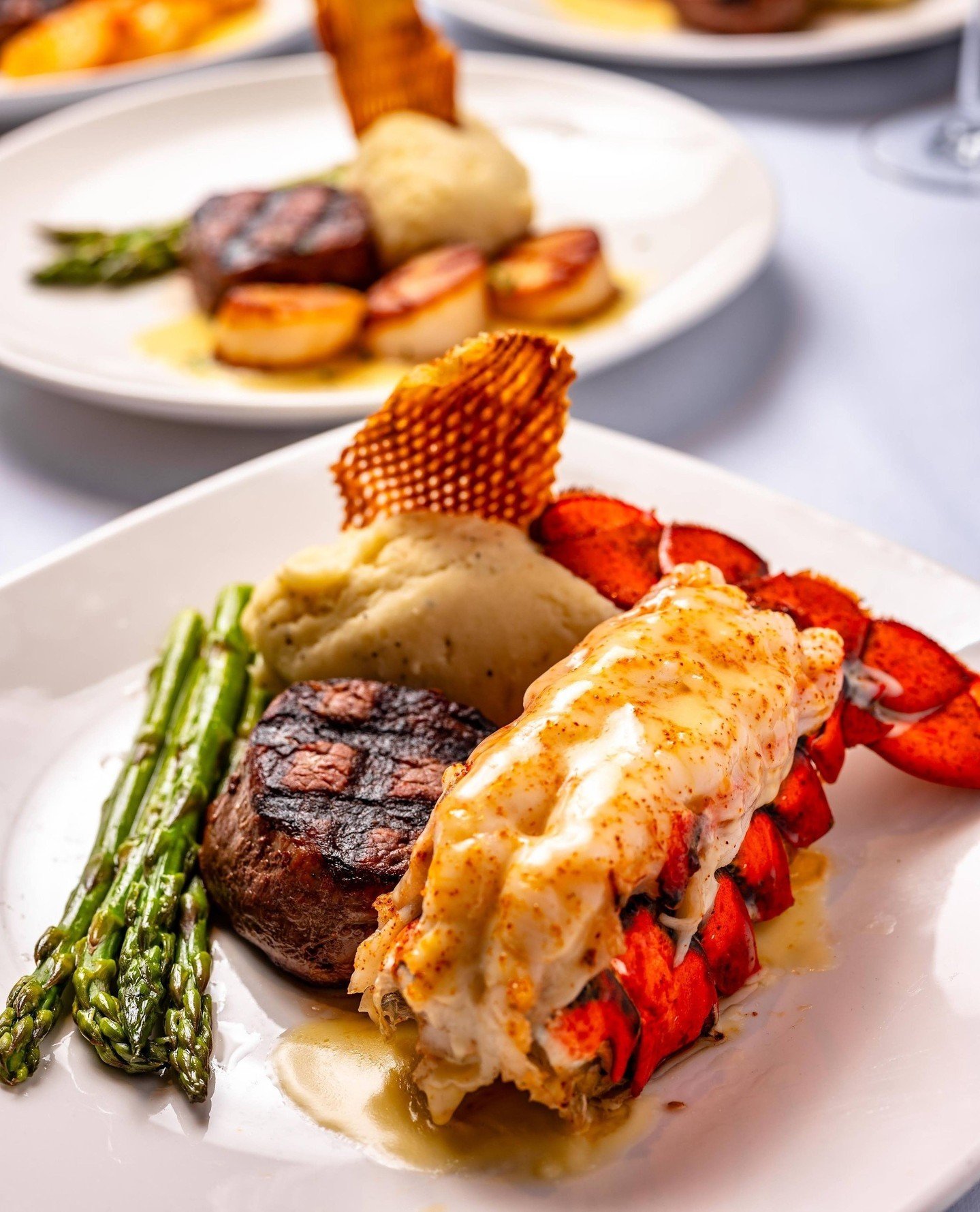 Our Spring Mixed Grill Pix Fixe is here!⁠
⁠
Two Courses for $49, pair a petite filet mignon with:⁠
⁠
🦞 6oz Maine Lobster Tail⁠
🐟 Seared New Bedford Scallops⁠
🦐 Saut&eacute;ed Gulf Shrimp⁠
🐟 Gulf of Maine Salmon⁠
⁠
Take $10 off during Happy Hour a