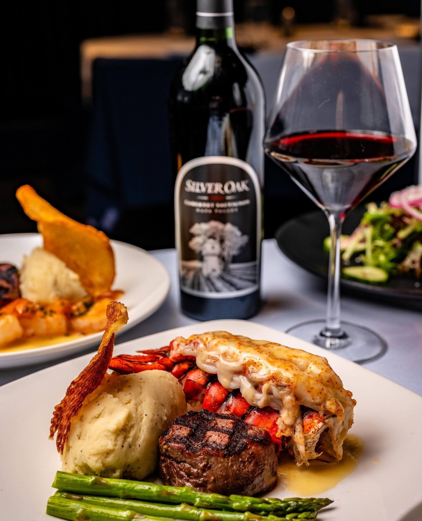 Our Mixed Grill Prix Fixe and a bold red, how could you resist!? 🍷 🥩 🦞