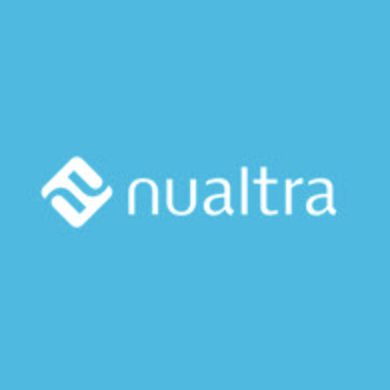 Nualtra logo on a blue background