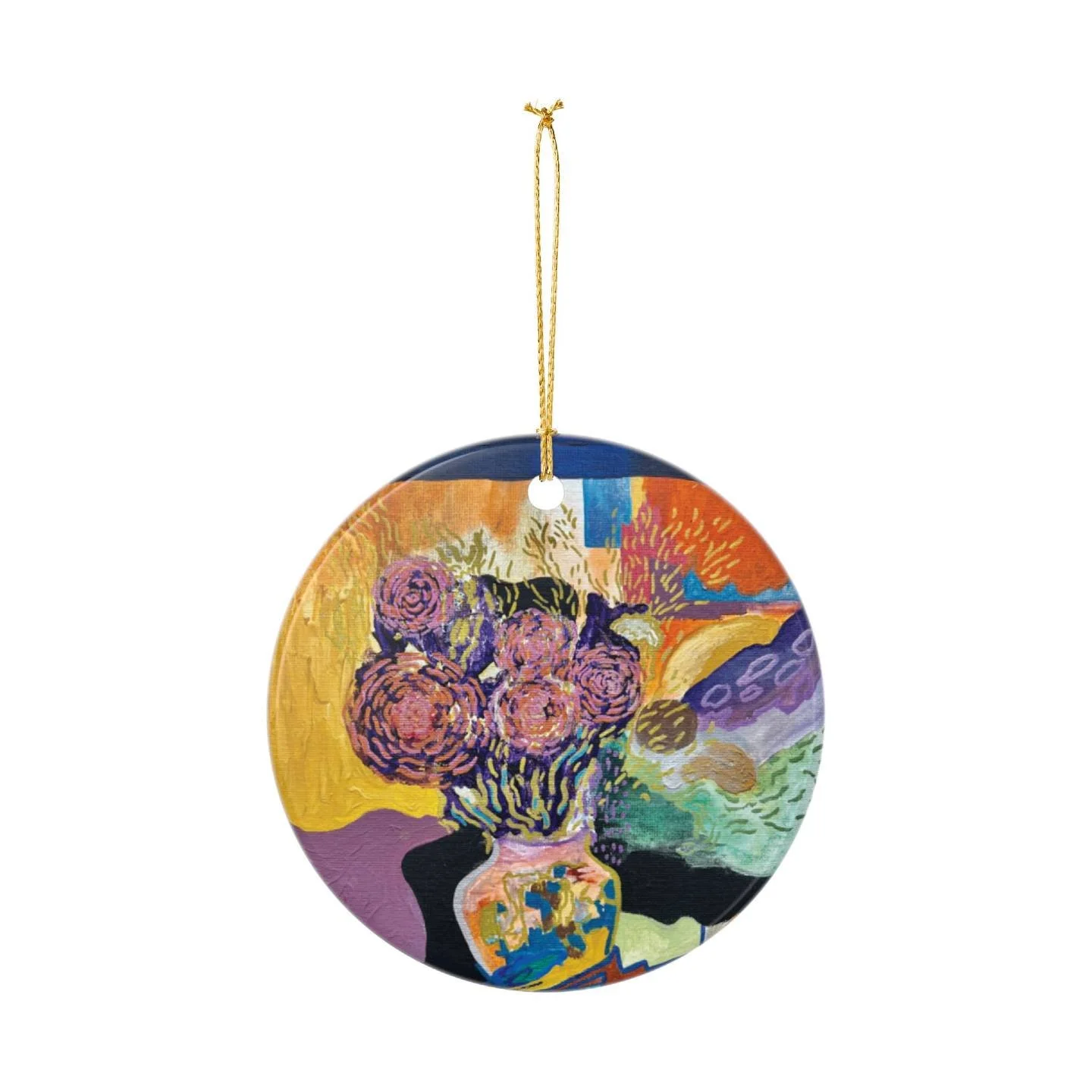 Real flowers die, but this ceramic ornament lasts forever. Or until you accidentally throw it at a frying pan. 
Regardless, tis' the season! 
Shop now - link in bio!
Or go to morganburgard.com &gt; holiday shop

#flowerart #annarbormichigan #ornament