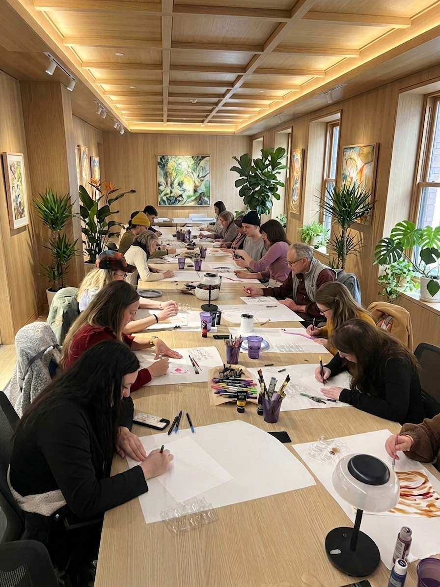 Team building in Ann Arbor, MI. Ann Arbor MI area. Creative expression, art classes, art therapy, workshops.