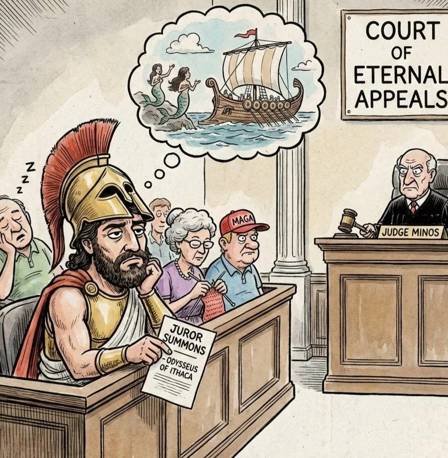 “Homer’s The Odyssey, From the Perspective of a Person Serving Jury Duty”