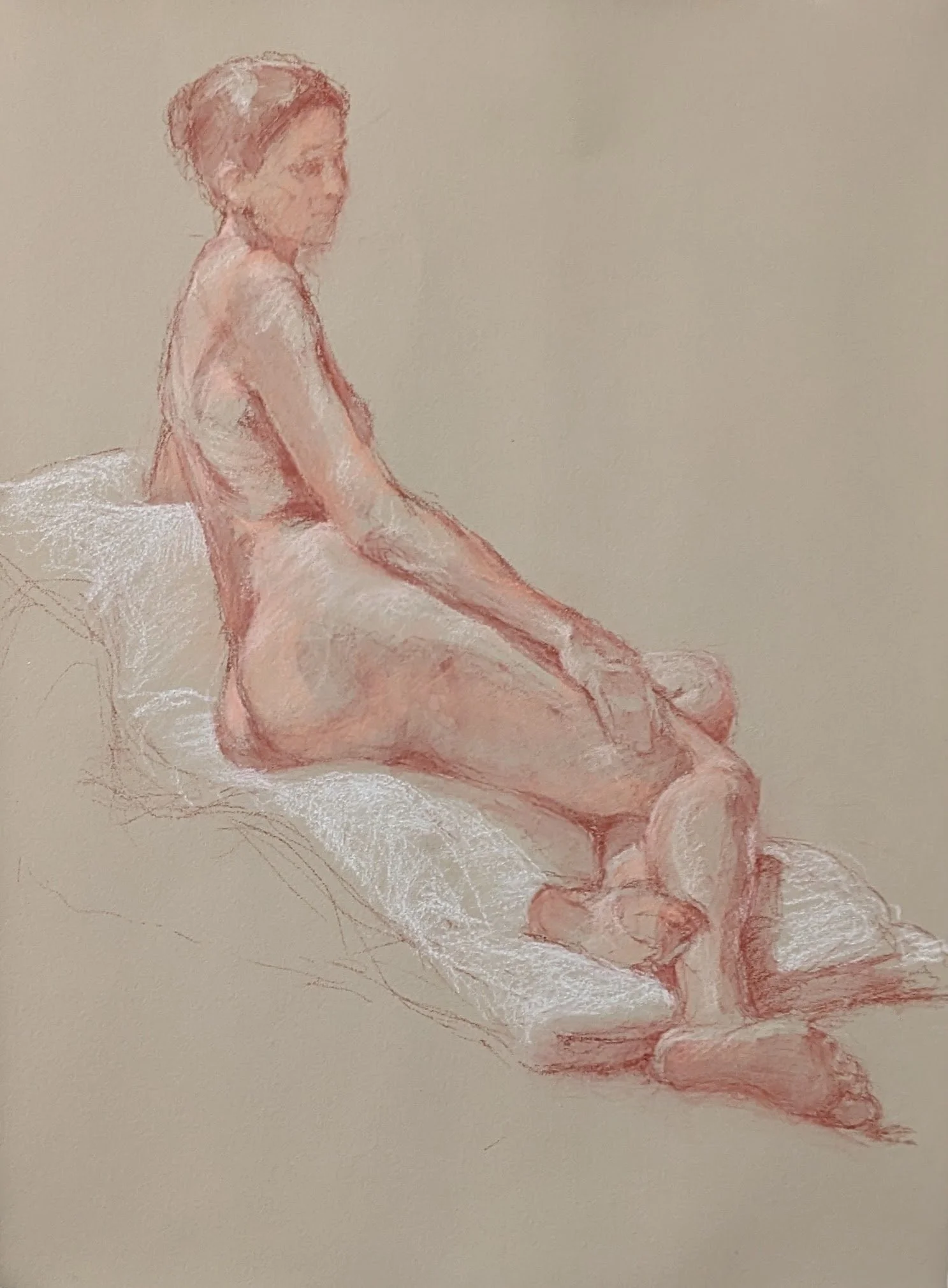 Homage to Ingres 3  12" x 18"  Pastel and wash