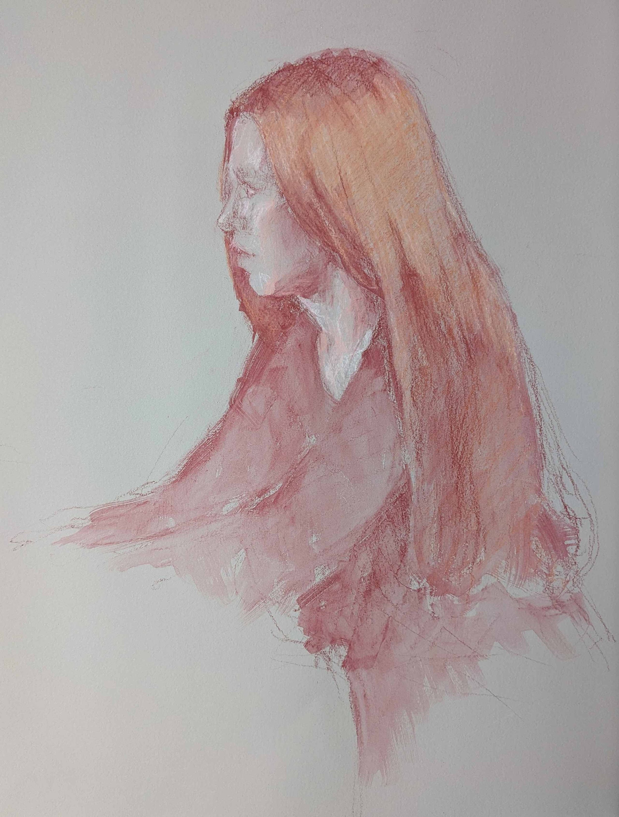 Tessa  12" x 14"  Pastel and wash