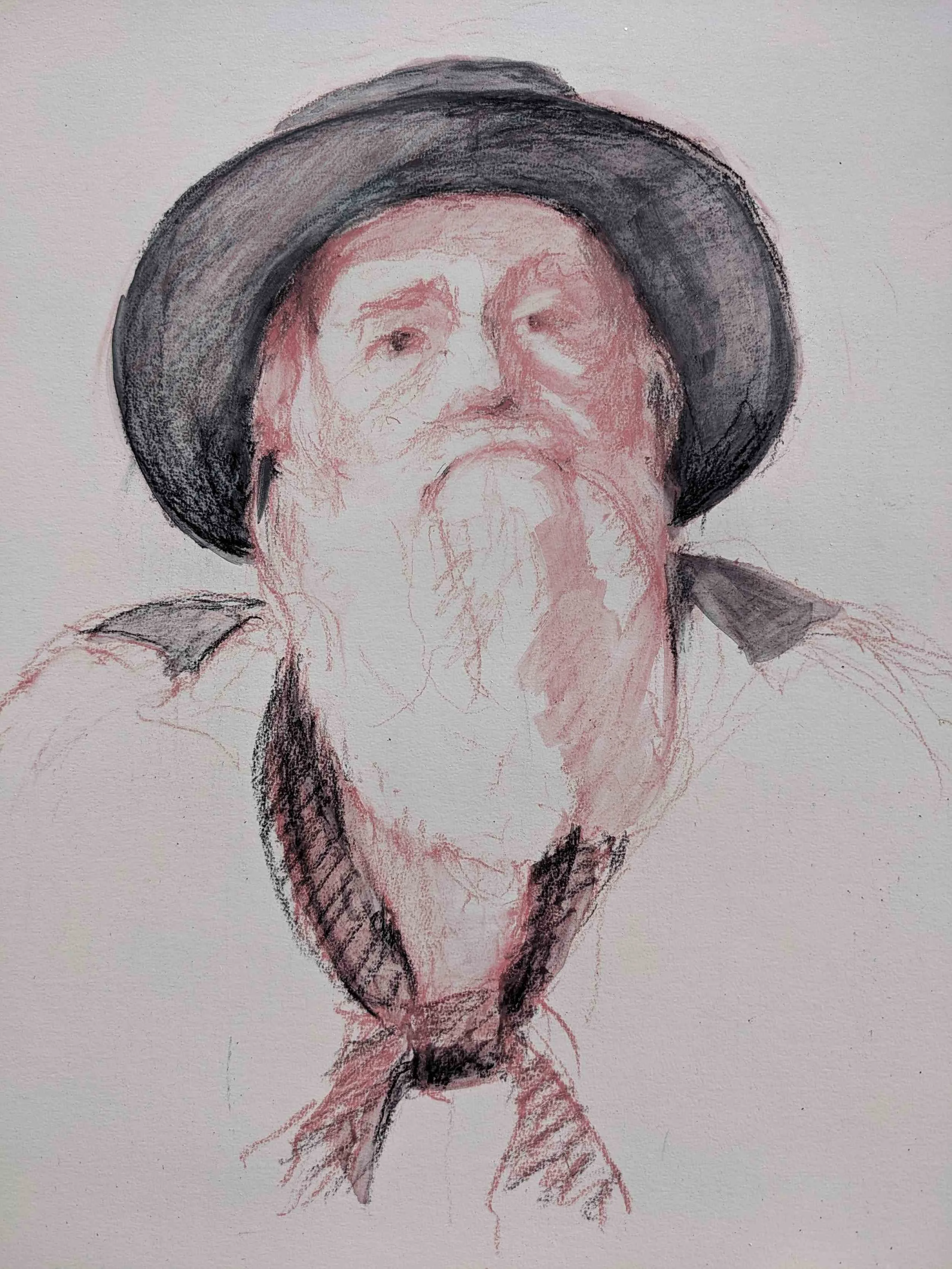 Sailor Steve  12" x 17"  Pastel and wash