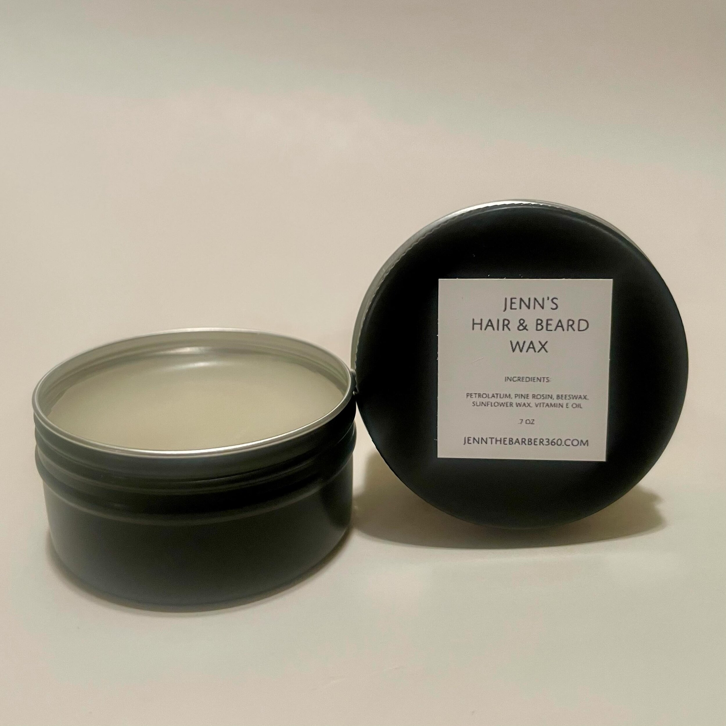 Jenn&rsquo;s Hair &amp; Beard Wax is a firm hold oil based wax pomade made to control curls and tame unruly beards. Formulated with thick, coarse hair in mind, it is incredibly moisturizing and will hold your style all day long.