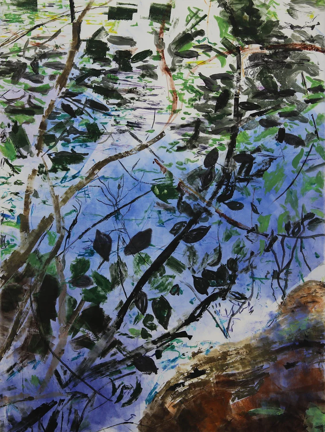 Brickyard marsh 2 
Monotype on paper 
30 x 22.5", 2025 
(available)