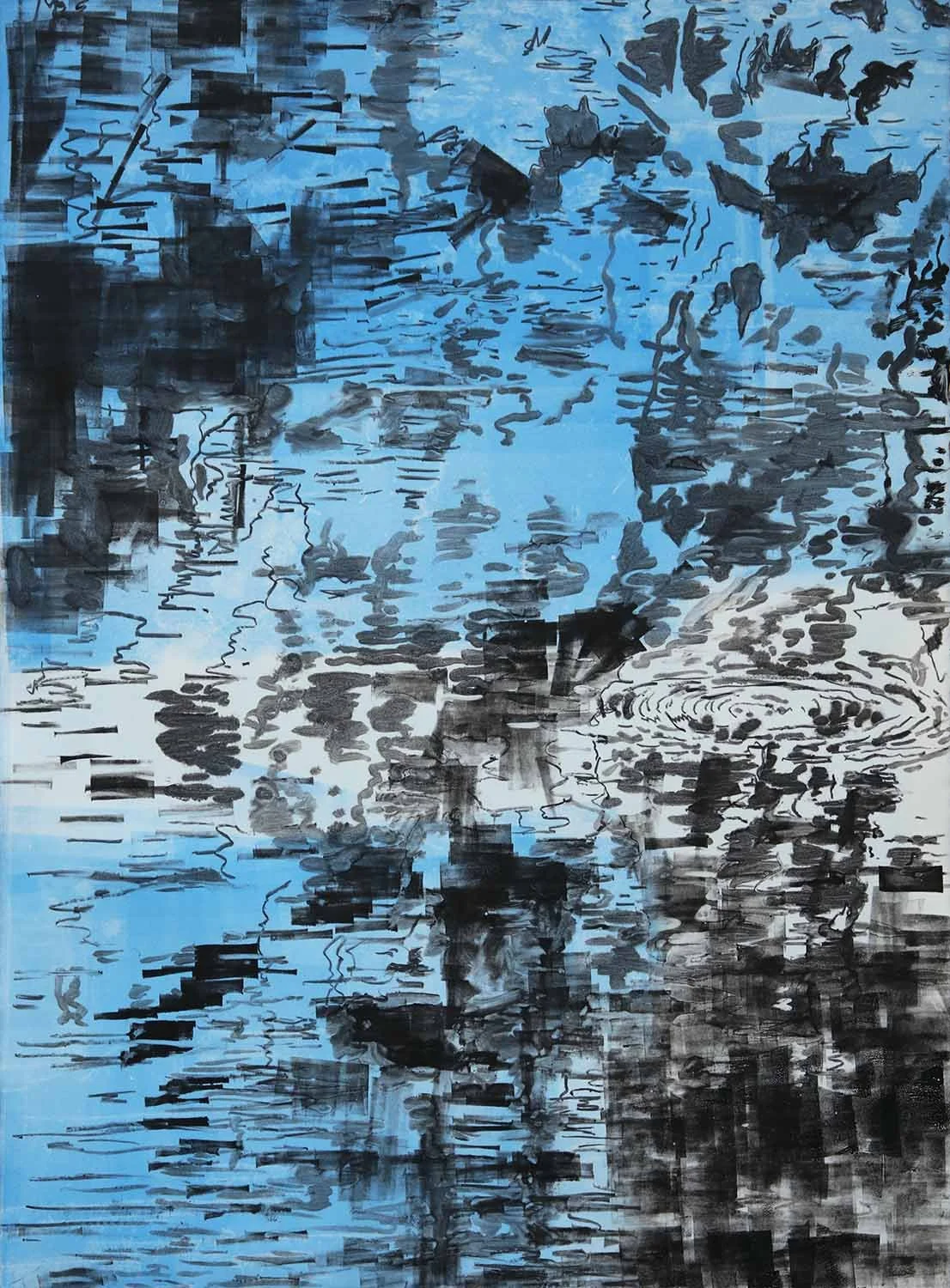 Brickyard Marsh 7 
Monotype on paper 
30" x 22.5, 2025 
(available)