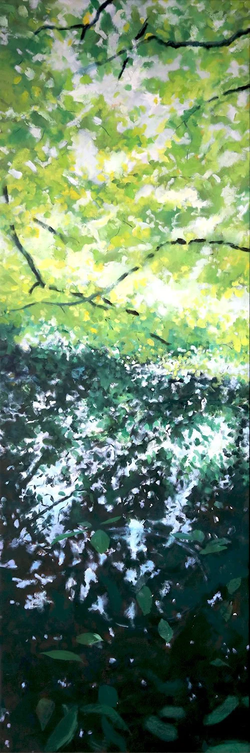 Regathering 
Oil on linen 
90 x 30", 2025 
(available)