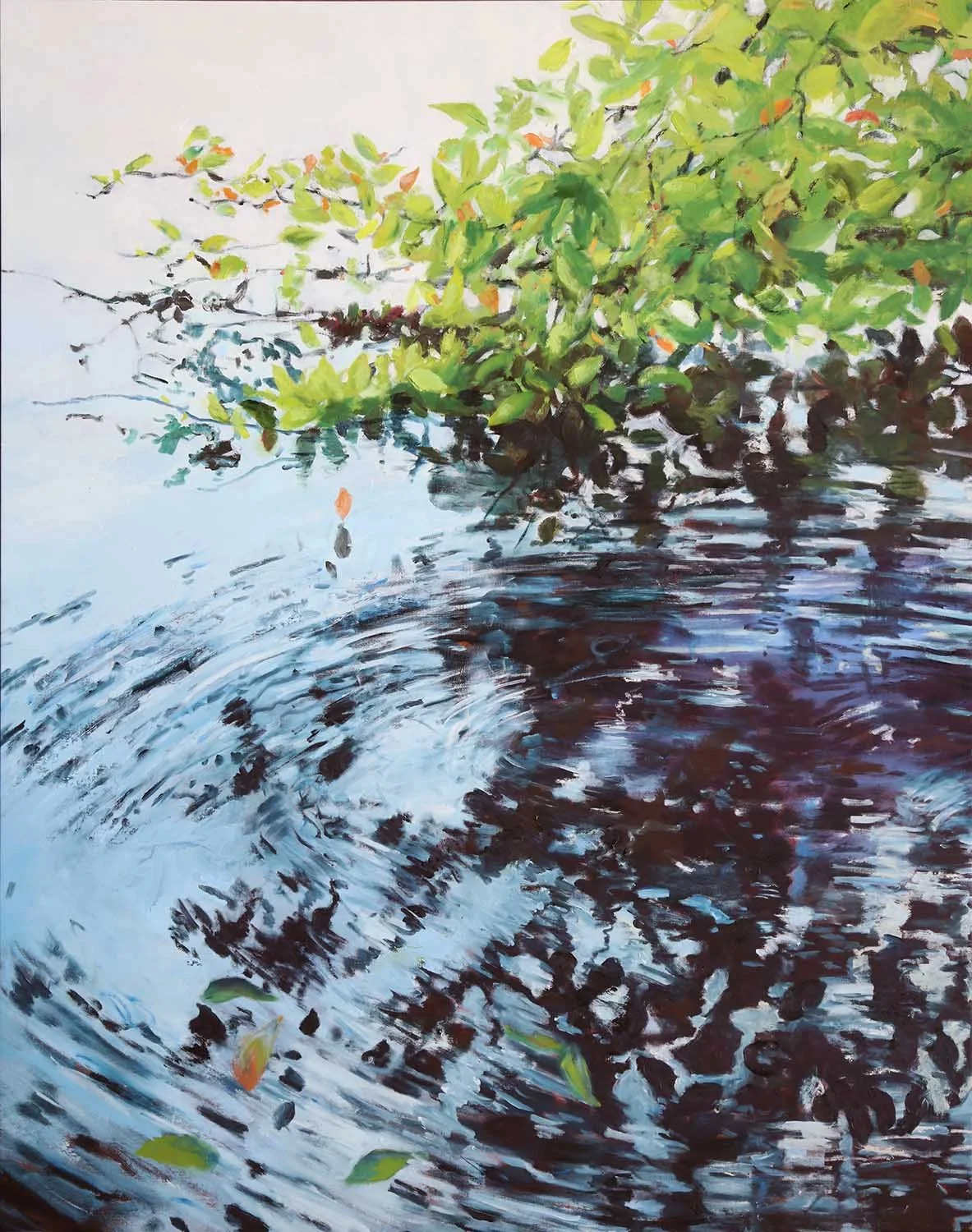 Water strider 
Oil on linen 
53 x 42", 2025 
(private collection)