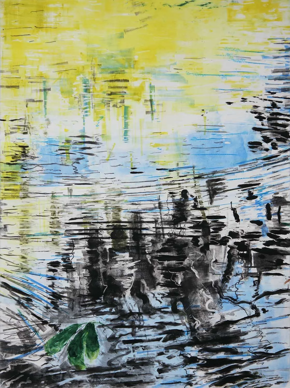 Brickyard Marsh 8 
Monotype on paper 
30" x 22.5, 2025 
(available)