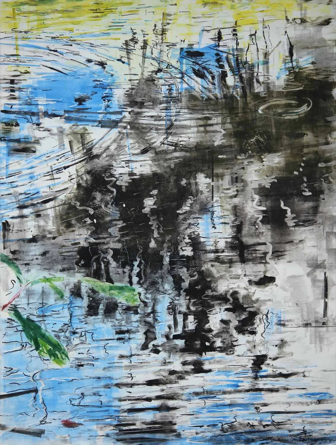Brickyard Marsh 6 
Monotype on paper 
30" x 22.5, 2025 
(available)