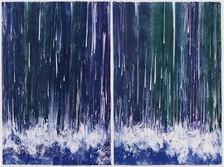 Rain riff 6 
Monotype, ink on paper 
26 x 33.5" framed, 2007 
(available)