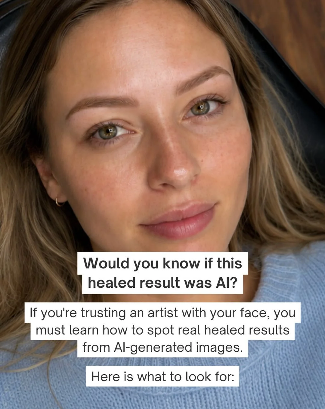 A quick warning for anyone considering permanent makeup.

AI has made it easier than ever to create fake before-and-after photos and realistic-looking healed results.

The problem isn't the technology.

The problem is when those images are used to se