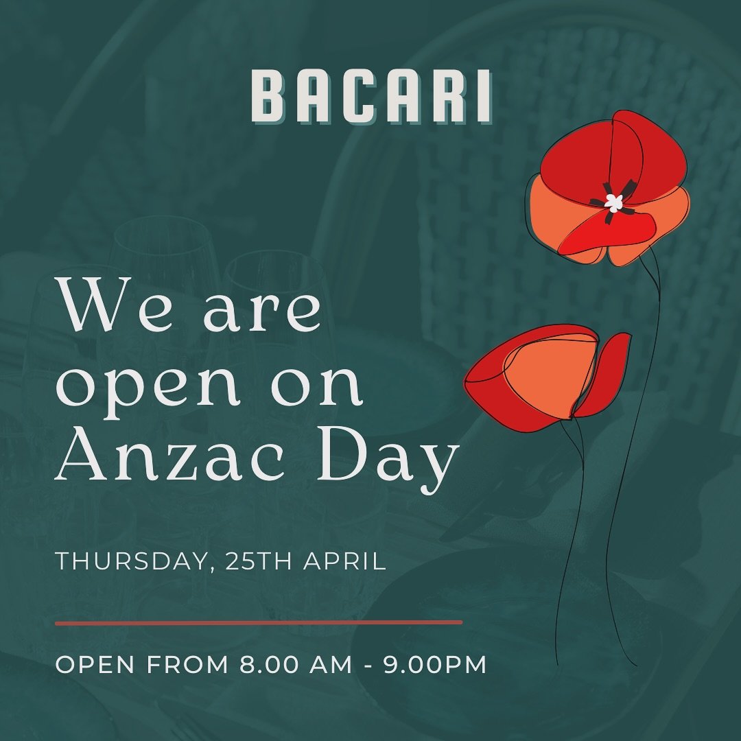 We are open this Anzac day, Thursday 25th April!

Rather you decide to take the day off or to refuel after down service, our doors will be open from 8am to 9pm, serving up breakfast, lunch, and dinner throughout the day.

Book now to secure your tabl