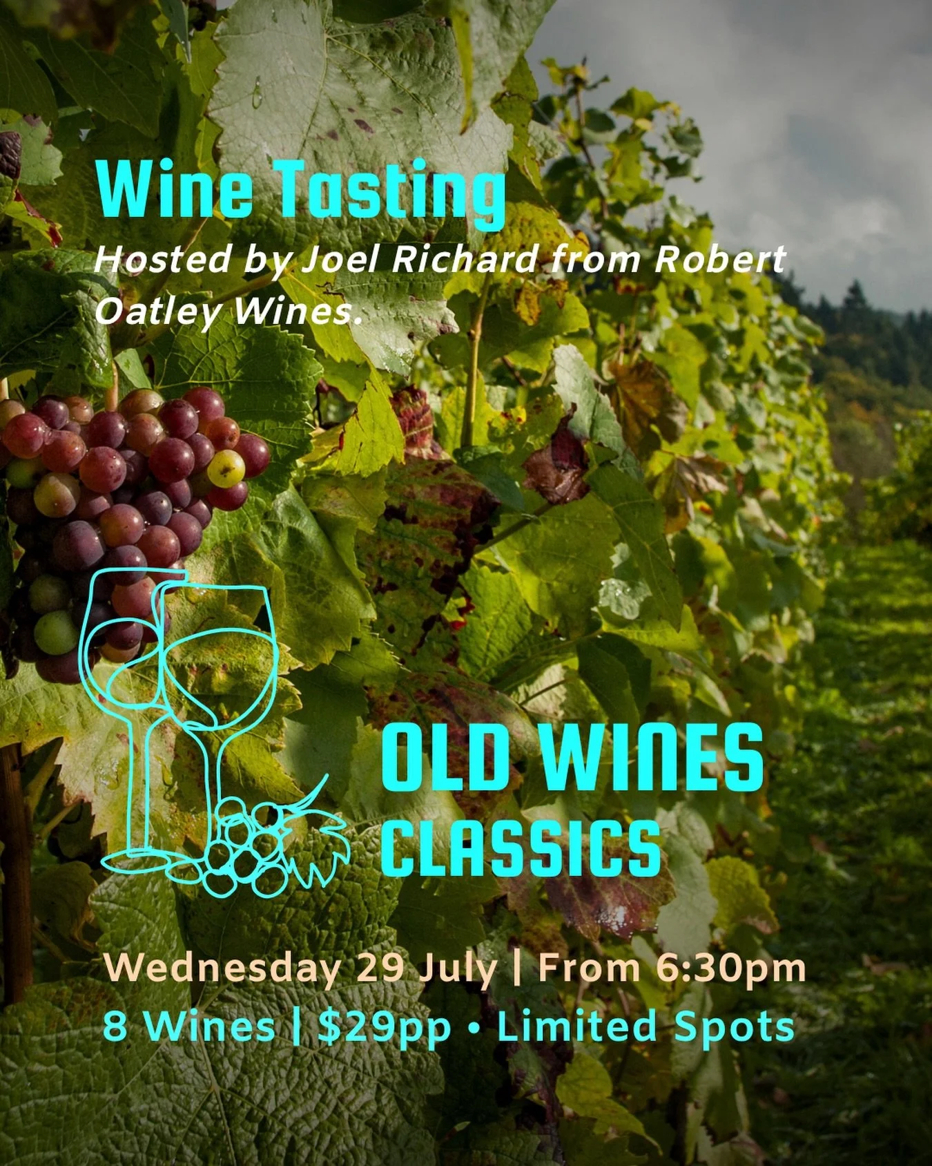 Some wines become classics for a reason.

Join us on Wednesday 29 July for a guided tasting hosted by Joel Richard from Oatley Wines.

Taste your way through eight wines from Italy, France, Germany and Uruguay, showcasing the regions, grape varieties