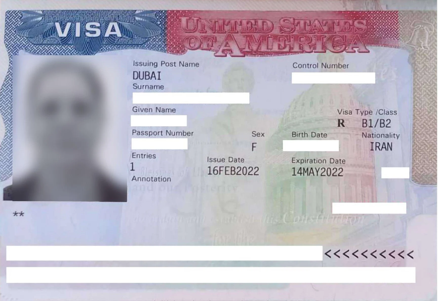 VISA ISSUED FOR A TOURIST VISA APPLICANT