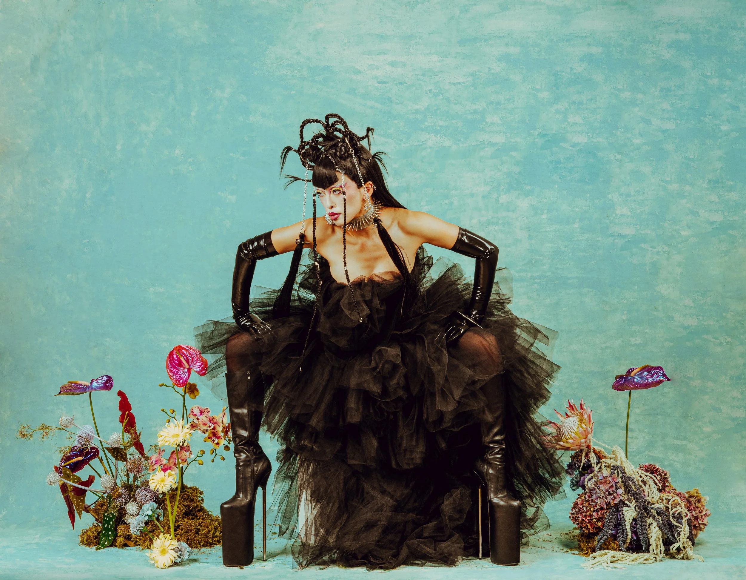 Editorial shoot flowers. Fault Magazine