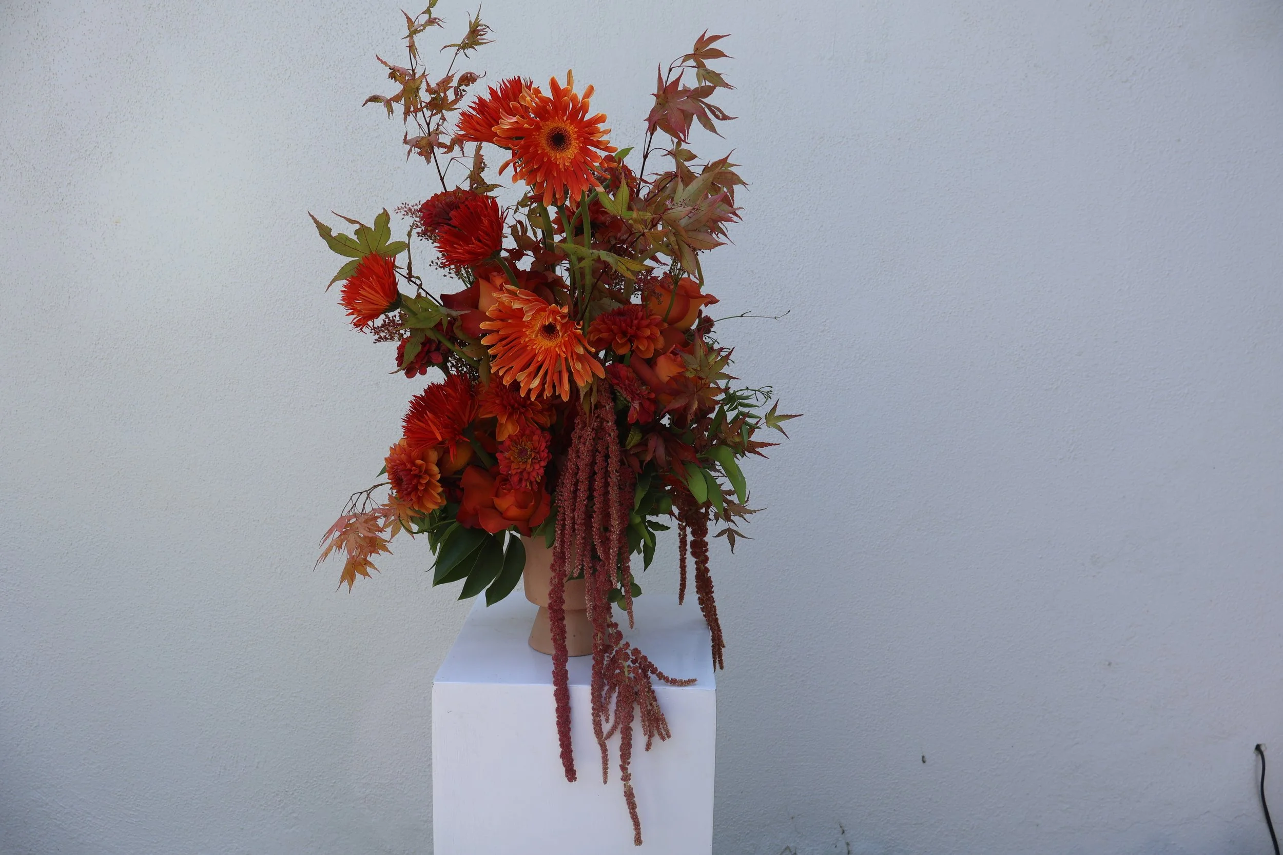 Large Sculptural Fall Orange Arrangement