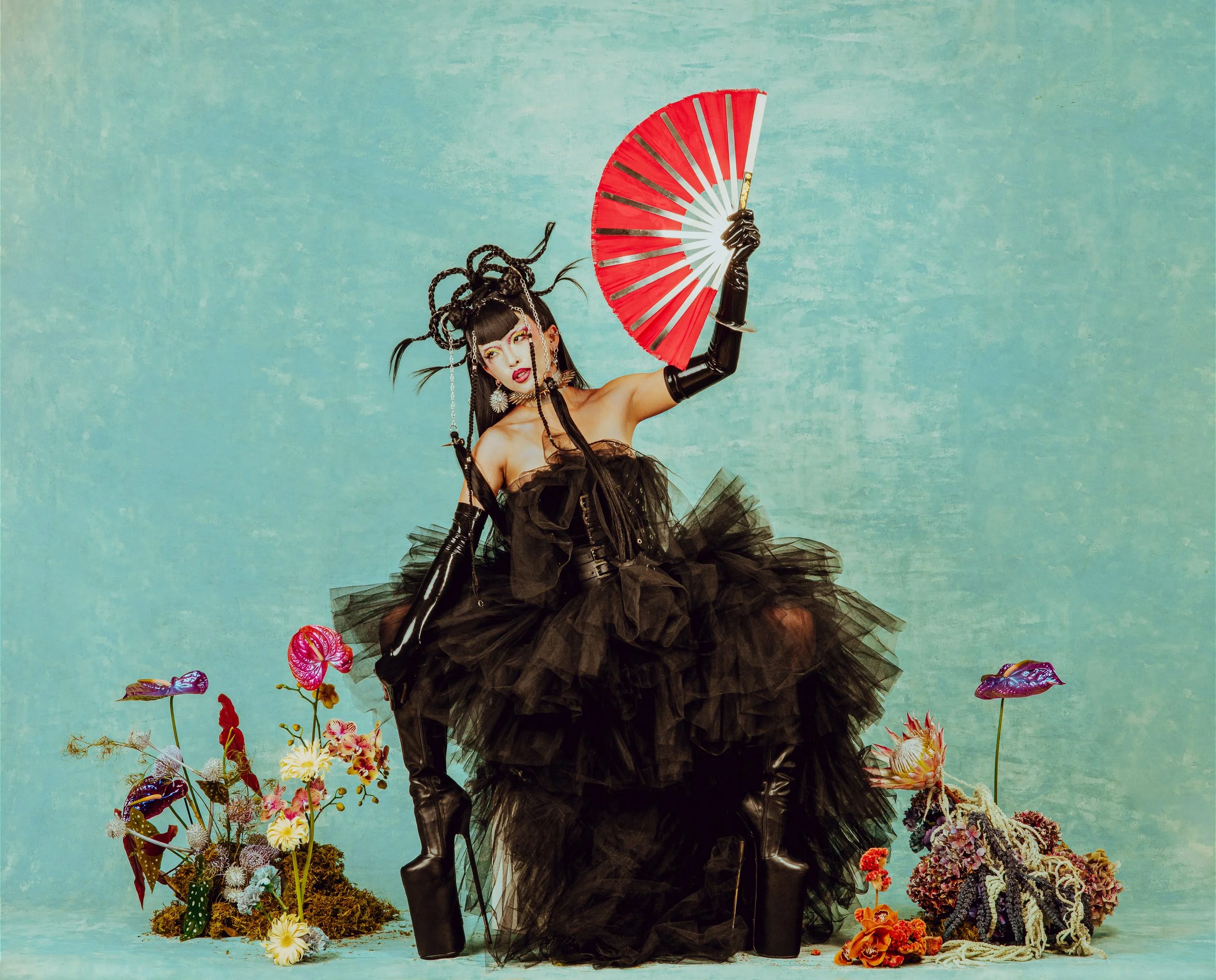Editorial shoot flowers. Fault Magazine