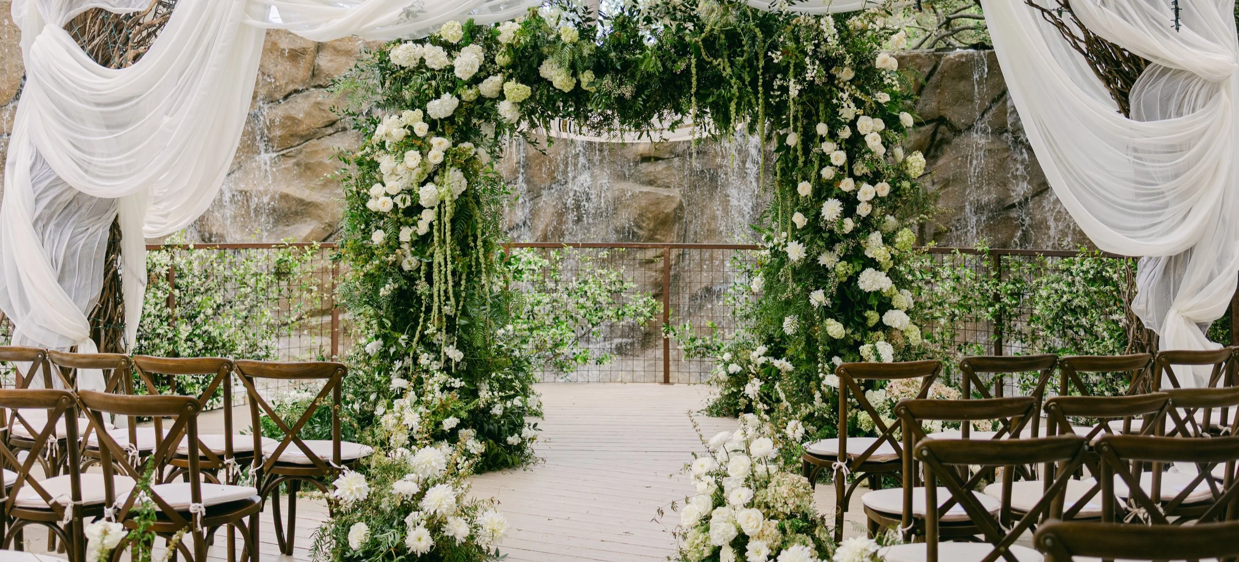Calamigos Lush Chuppah with White Florals Wedding