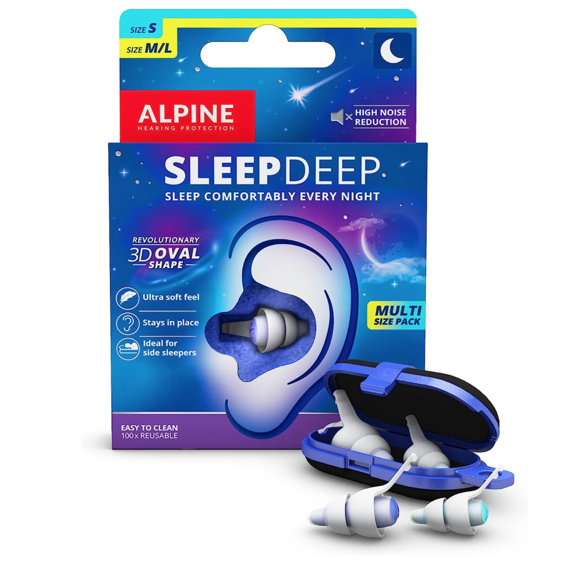Alpine SleepDeep Multisize - Soft Ear Plugs for Sleeping  (Copy)