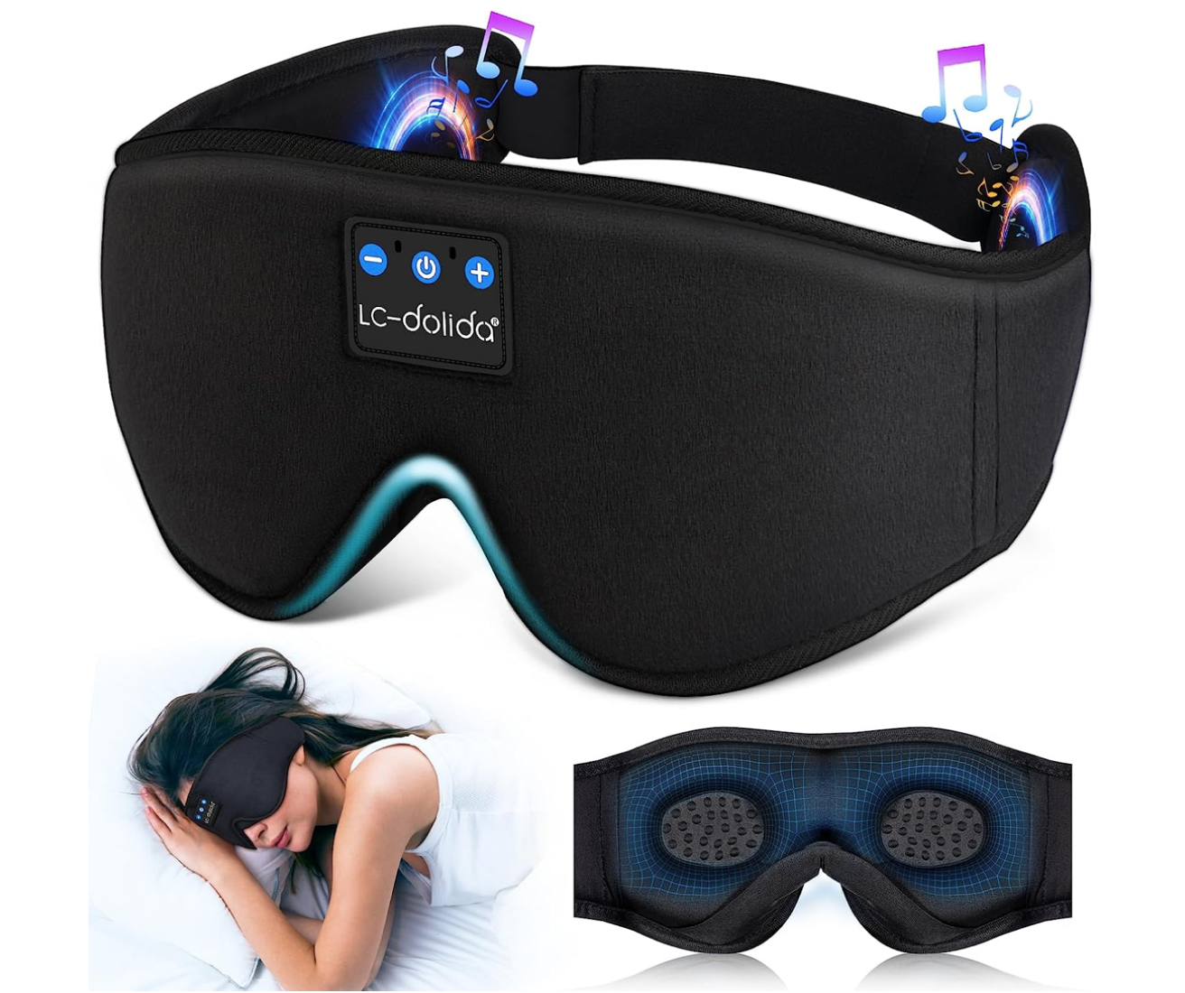 LC-dolida Sleep Mask with Bluetooth Headphones 
