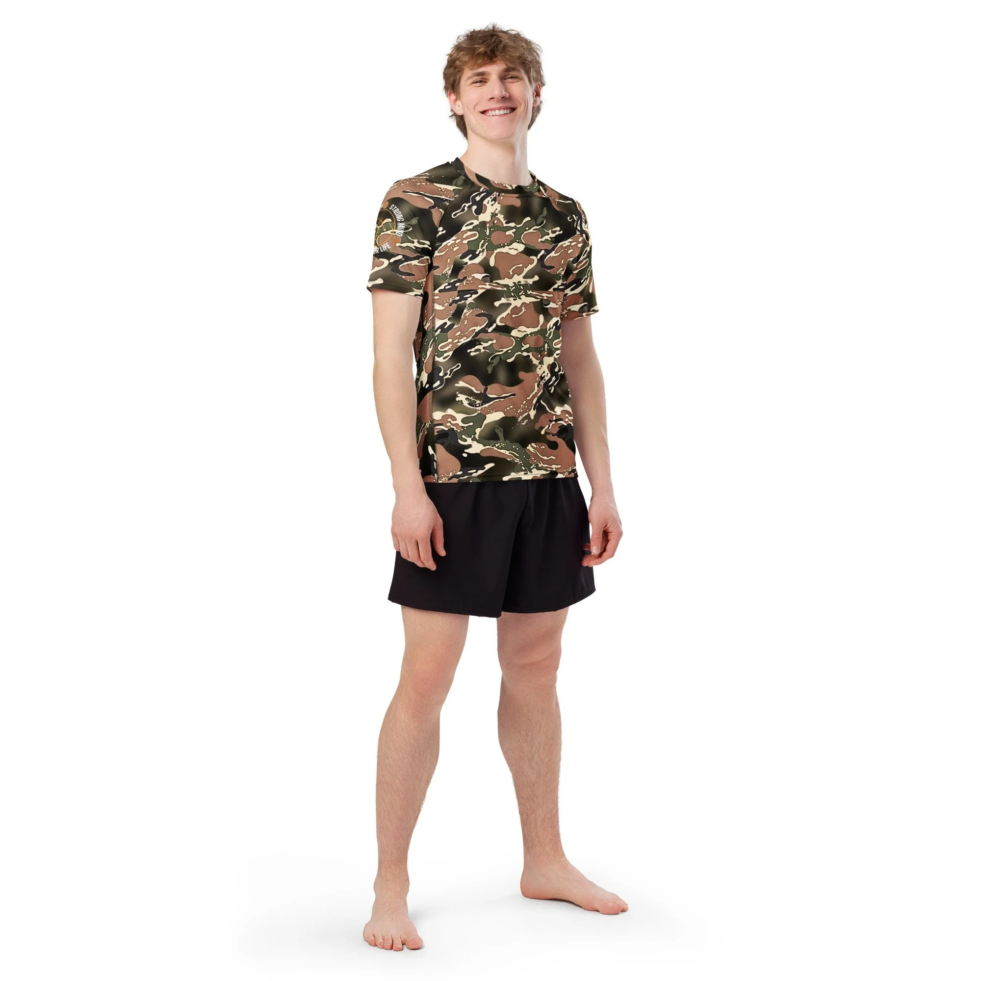 Pond Scum Camo Short Sleeve Men's Rash Guard