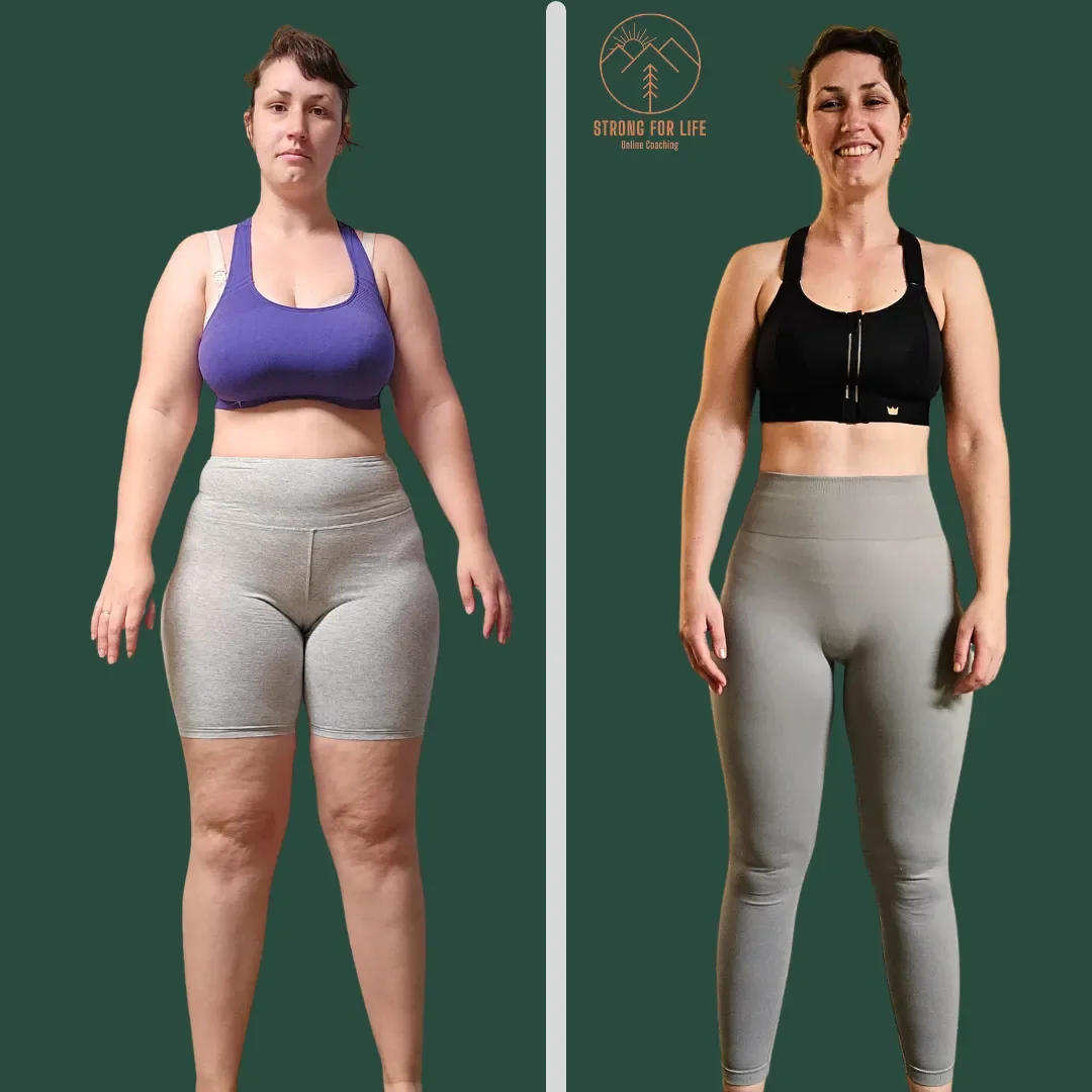 Sierra Robertson 30lb lighter and stronger after 6 months coaching – carrying bookshelves with ease