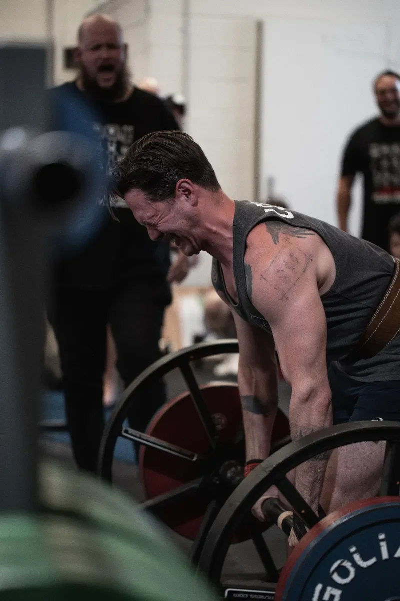 Coach josh Wood does an axle deadlift at Static Monsters
