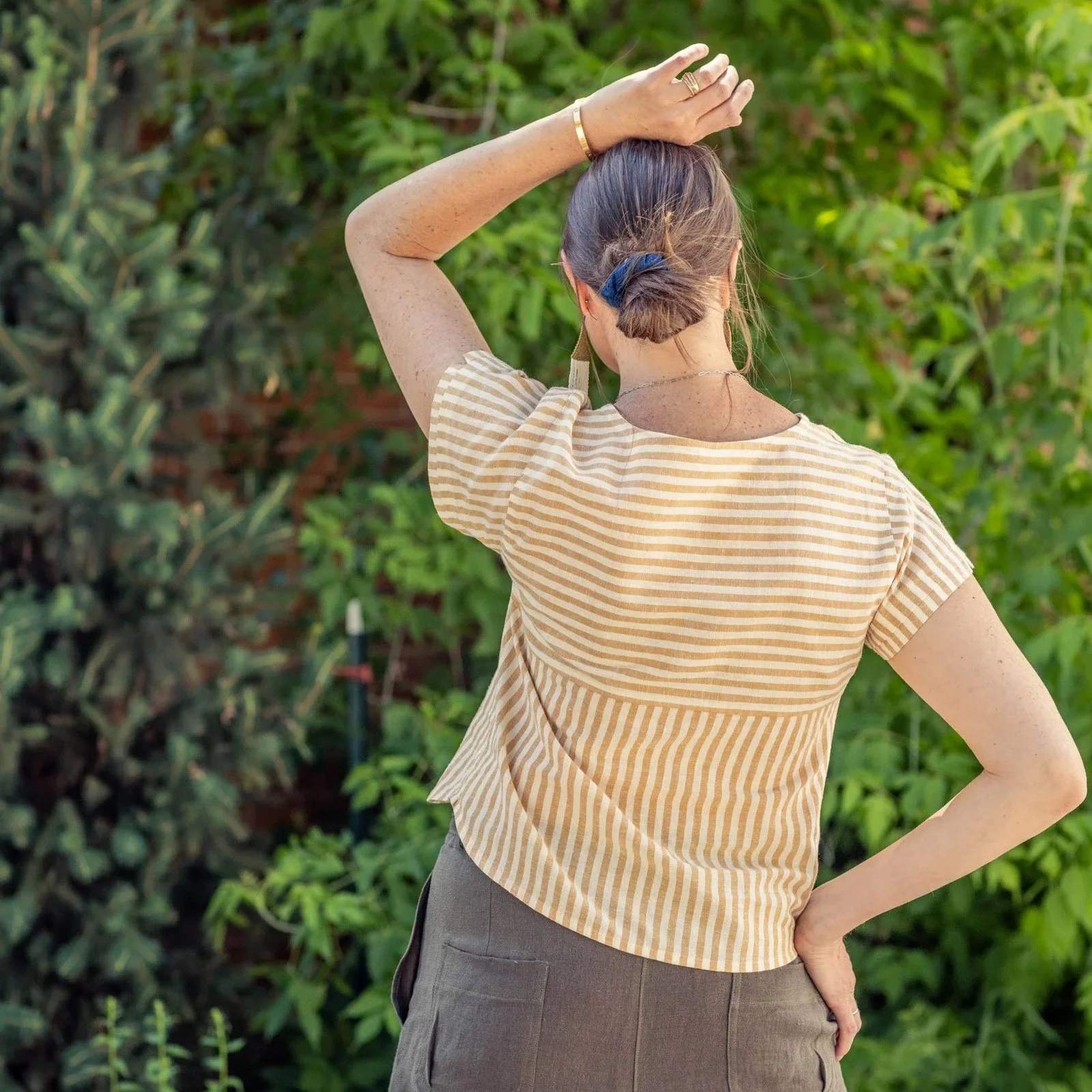 Foxlilie-womens-harper-blouse-caramel-stripe-lifestyle-back.jpg