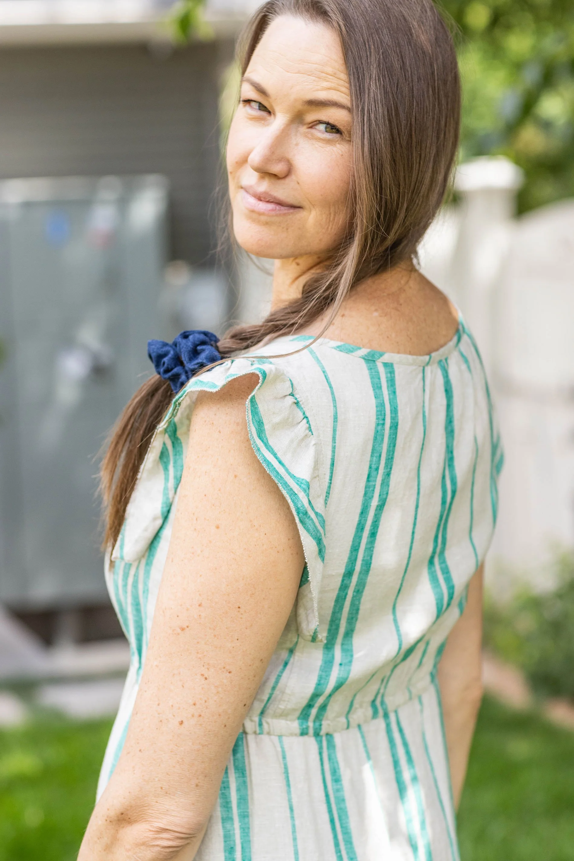 Foxlilie-womens-kelly-dress-jade-stripe-lifestyle-backside-closeup.jpg